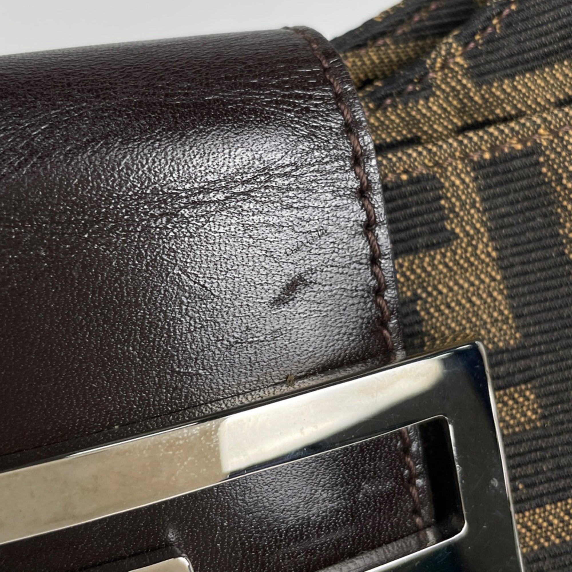Fendi Brown Zucca Shoulder Bag (Pre-Owned)