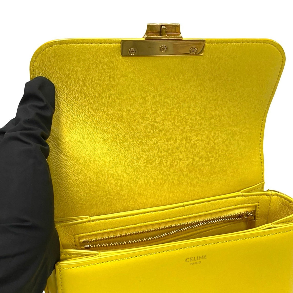 Celine Yellow Leather Pochette Shoulder Bag (Pre-Owned)