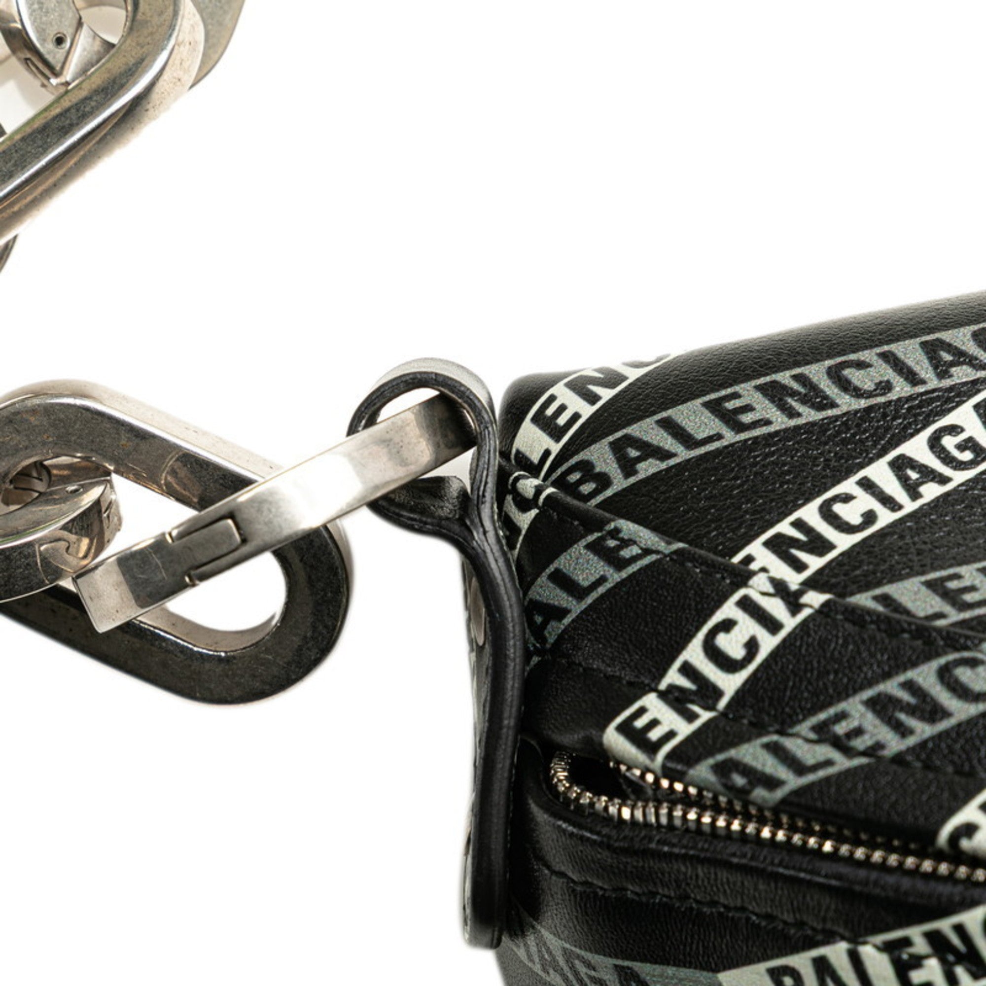 Balenciaga Black Green Leather Fanny Pack (Pre-Owned)