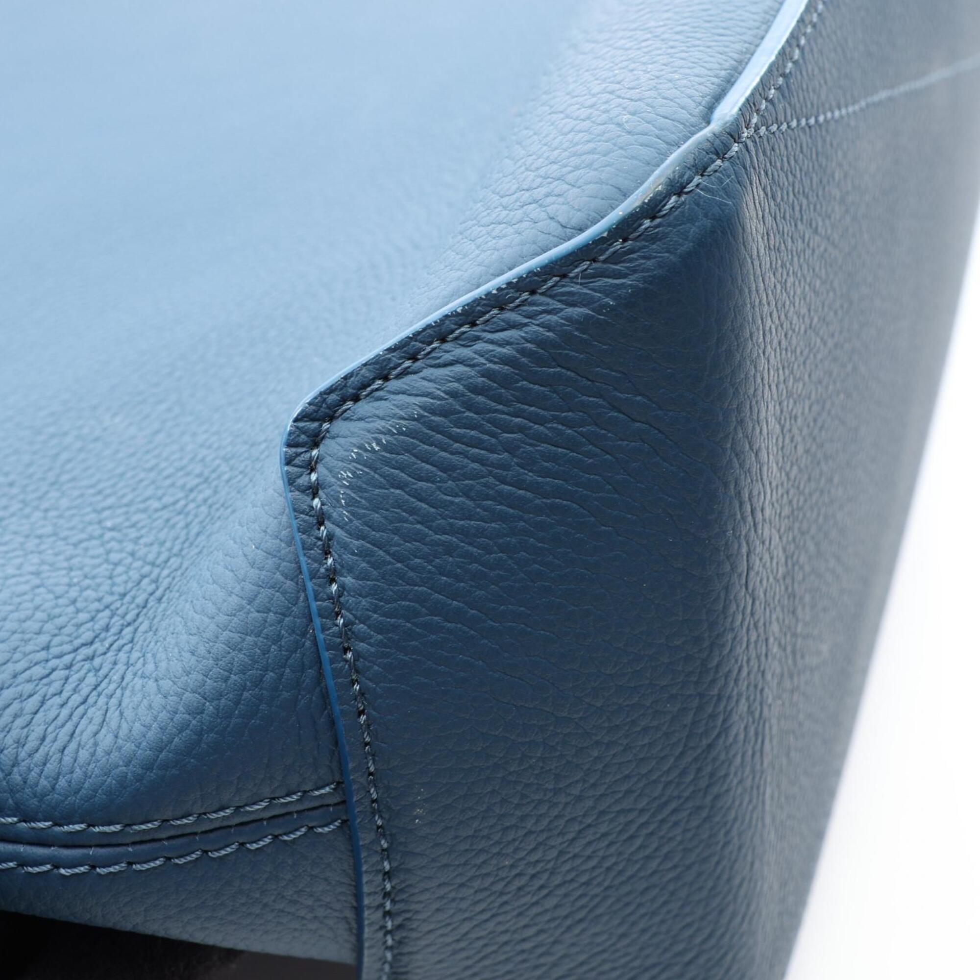 Louis Vuitton Blue Leather Handbag Tote Bag (Pre-Owned)
