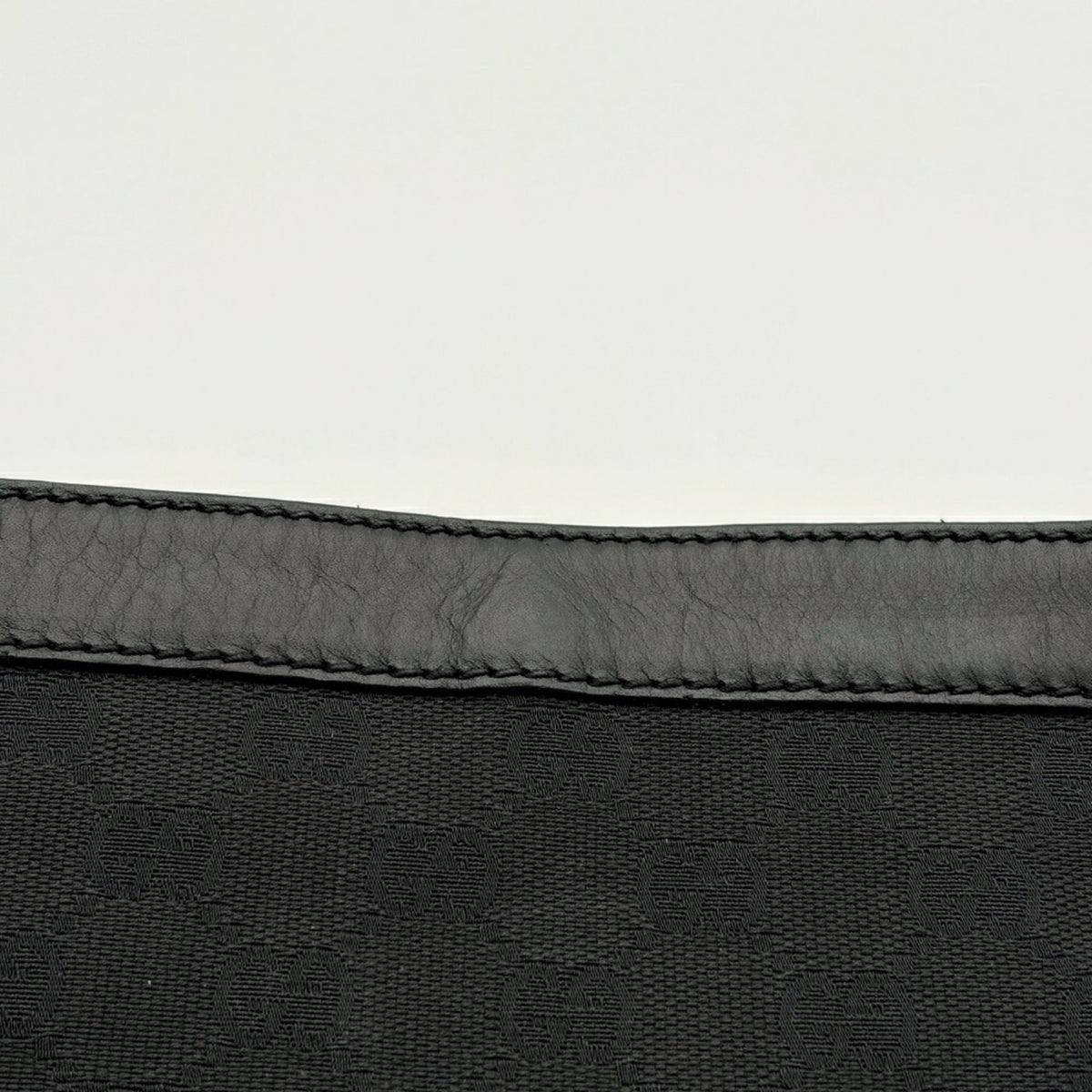 Gucci Black Gg Canvas Leather Shoulder Bag (Pre-Owned)