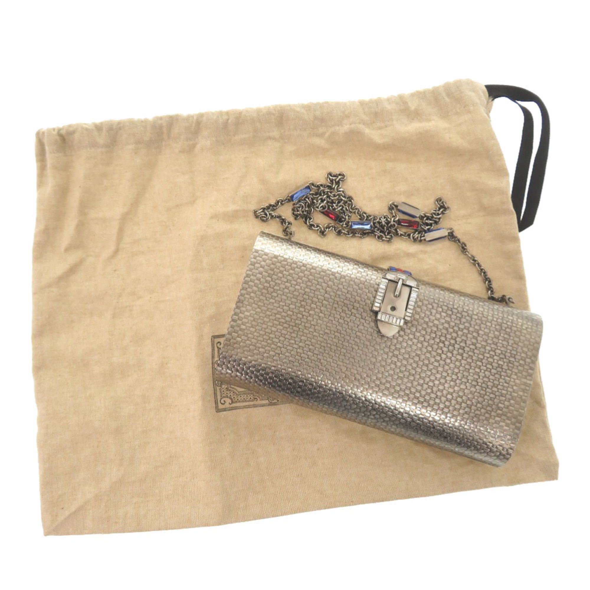 Gucci Silver Metal Shoulder Bag (Pre-Owned)