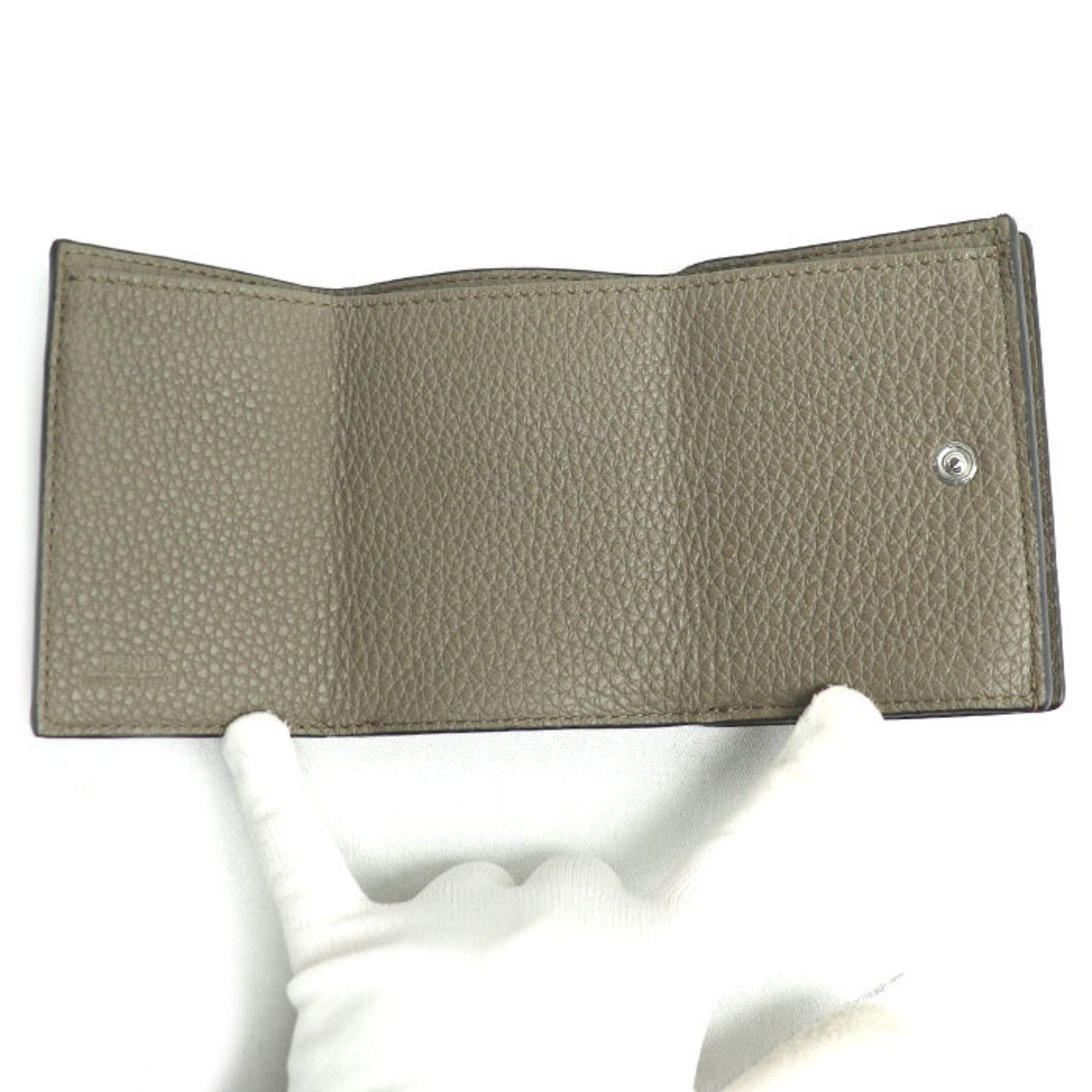 Fendi Bordeaux Leather Wallet (Tri-Fold) (Pre-Owned)