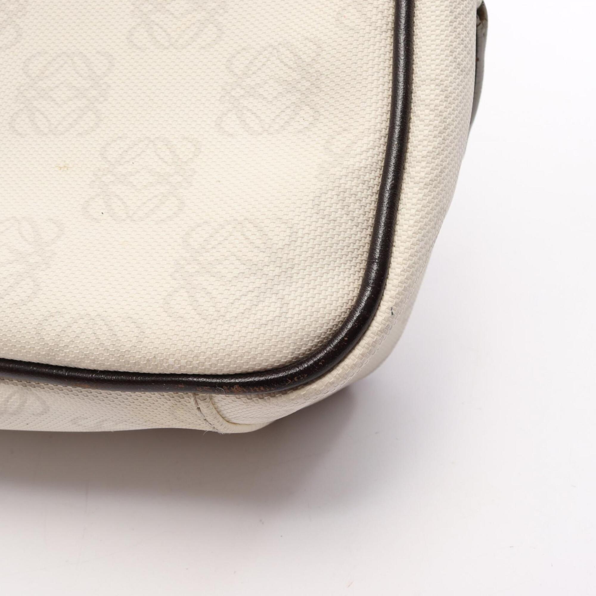 Loewe Brown White Coated Canvas Leather Handbag (Pre-Owned)