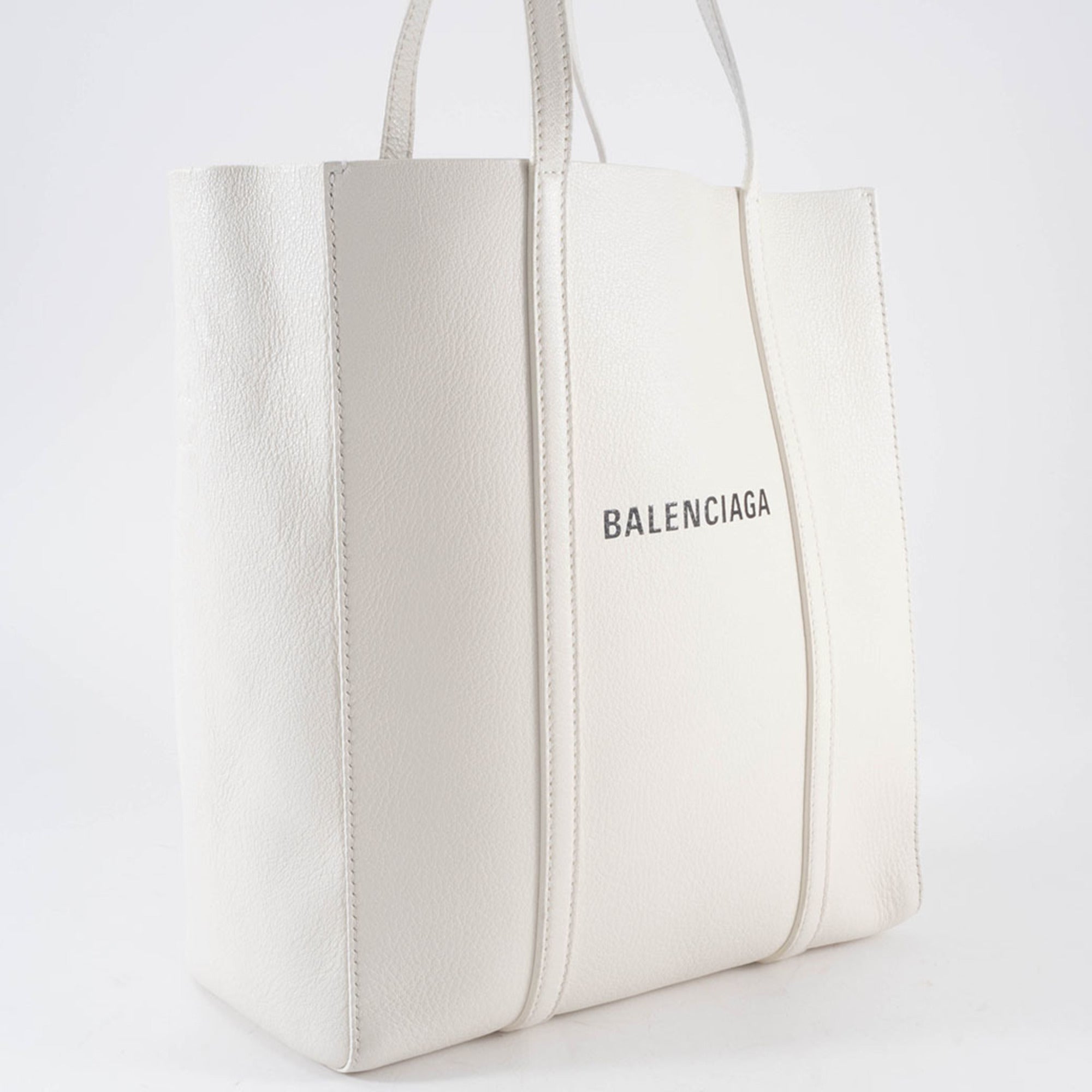 Balenciaga White Leather Shoulder Bag Tote Bag (Pre-Owned)