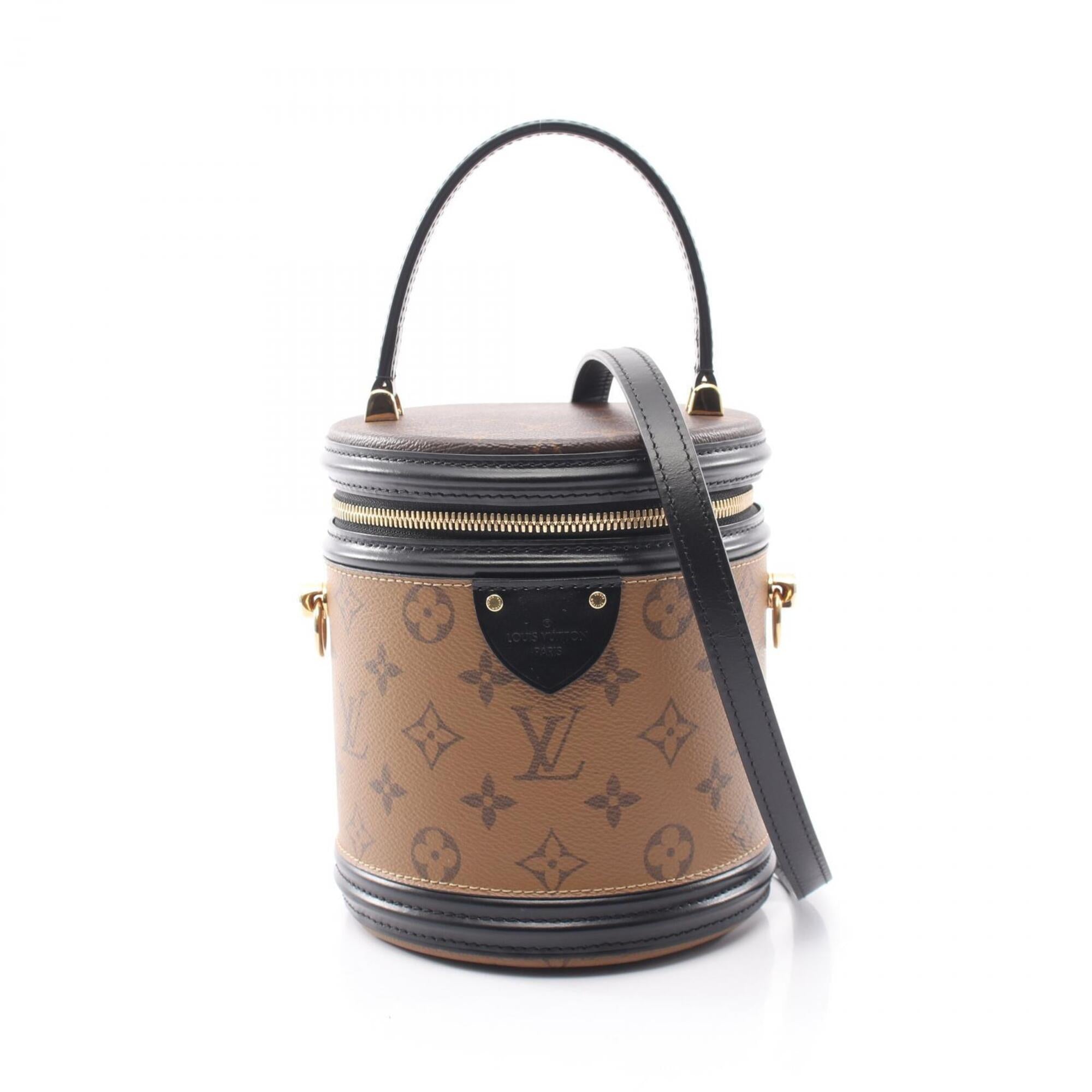 Louis Vuitton Black Brown Monogram Reverse Coated Canvas Leather Handbag (Pre-Owned)
