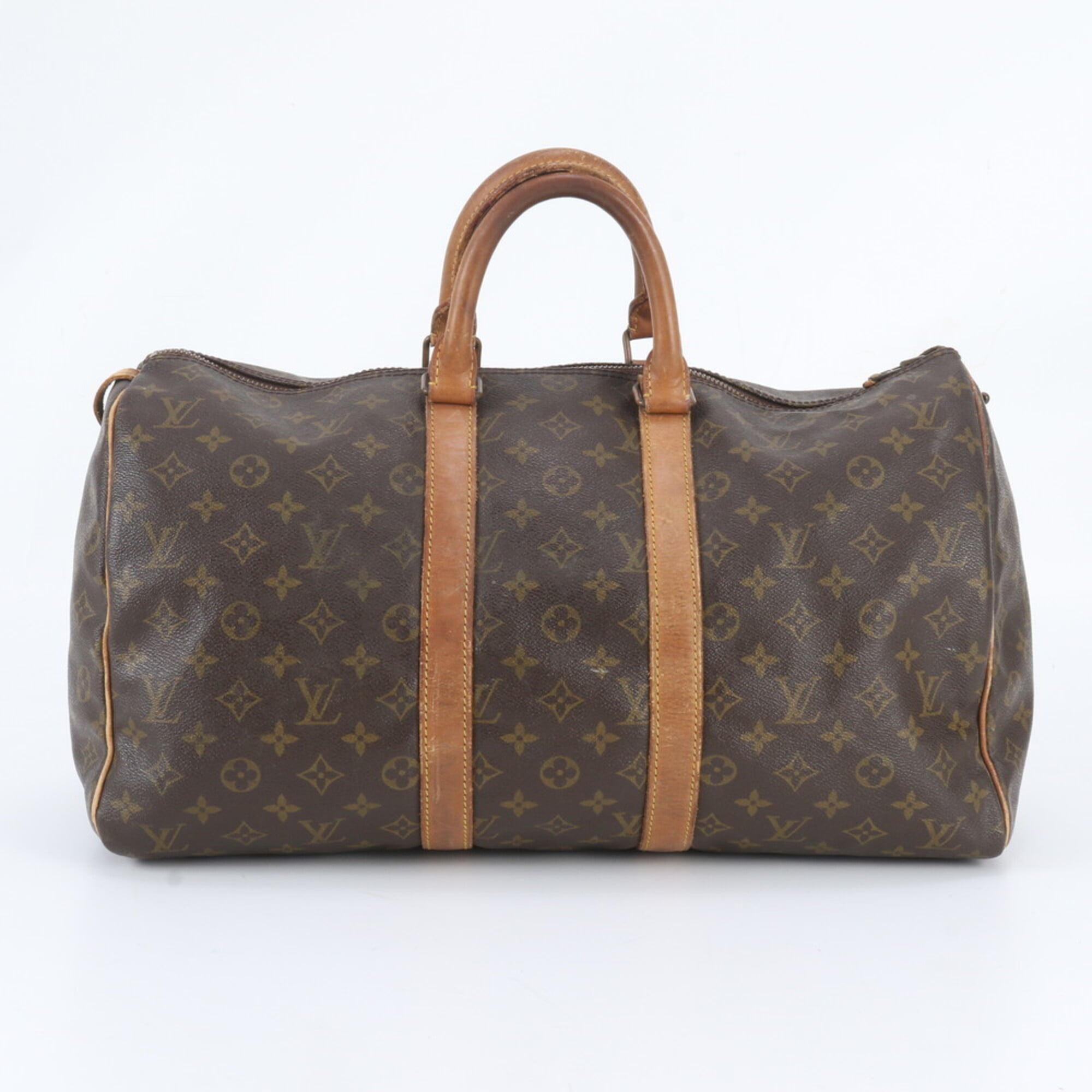 Louis Vuitton Monogram Brown Coated Canvas Leather Handbag Tote Bag (Pre-Owned)