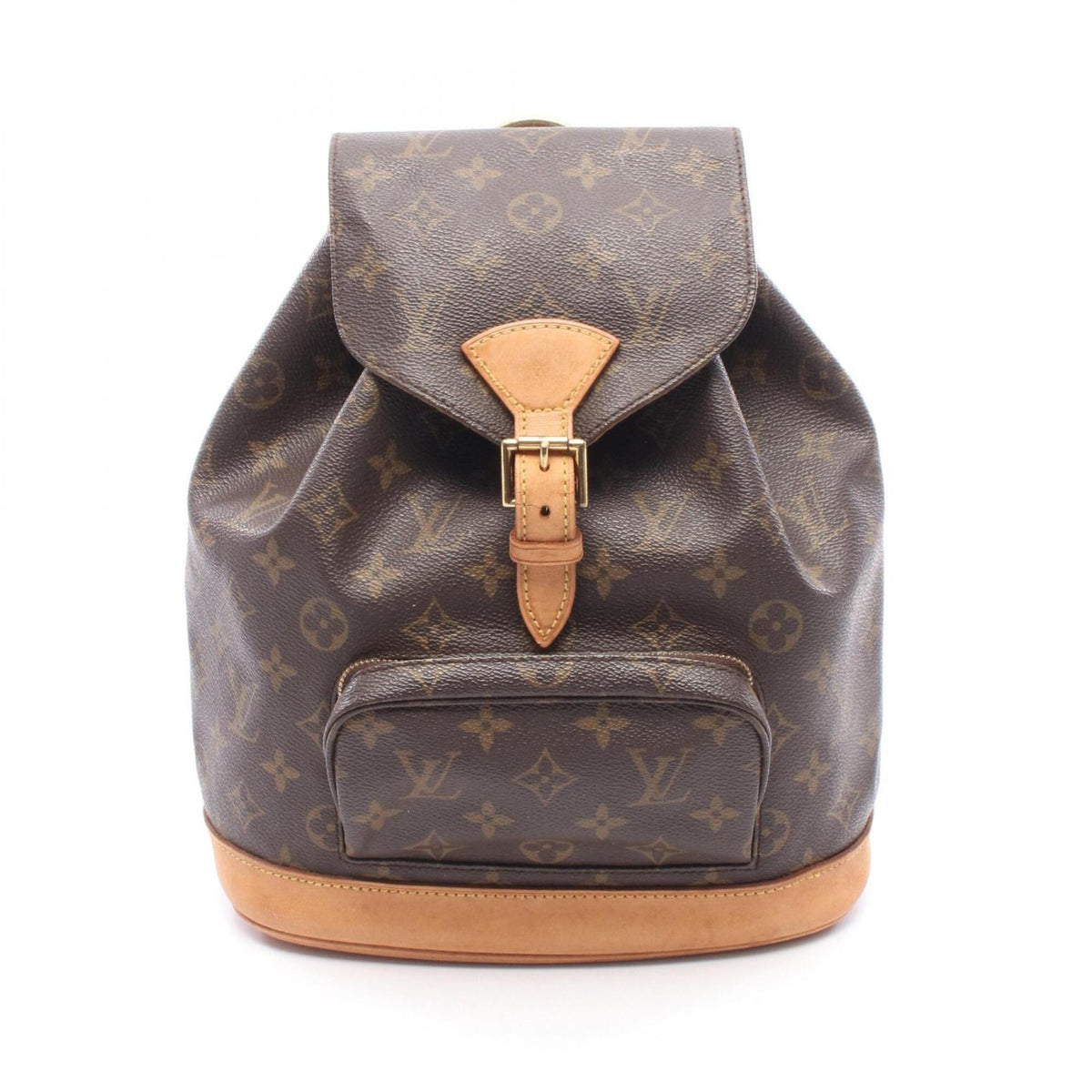 Louis Vuitton Brown Coated Canvas Leather Backpack Handbag (Pre-Owned)