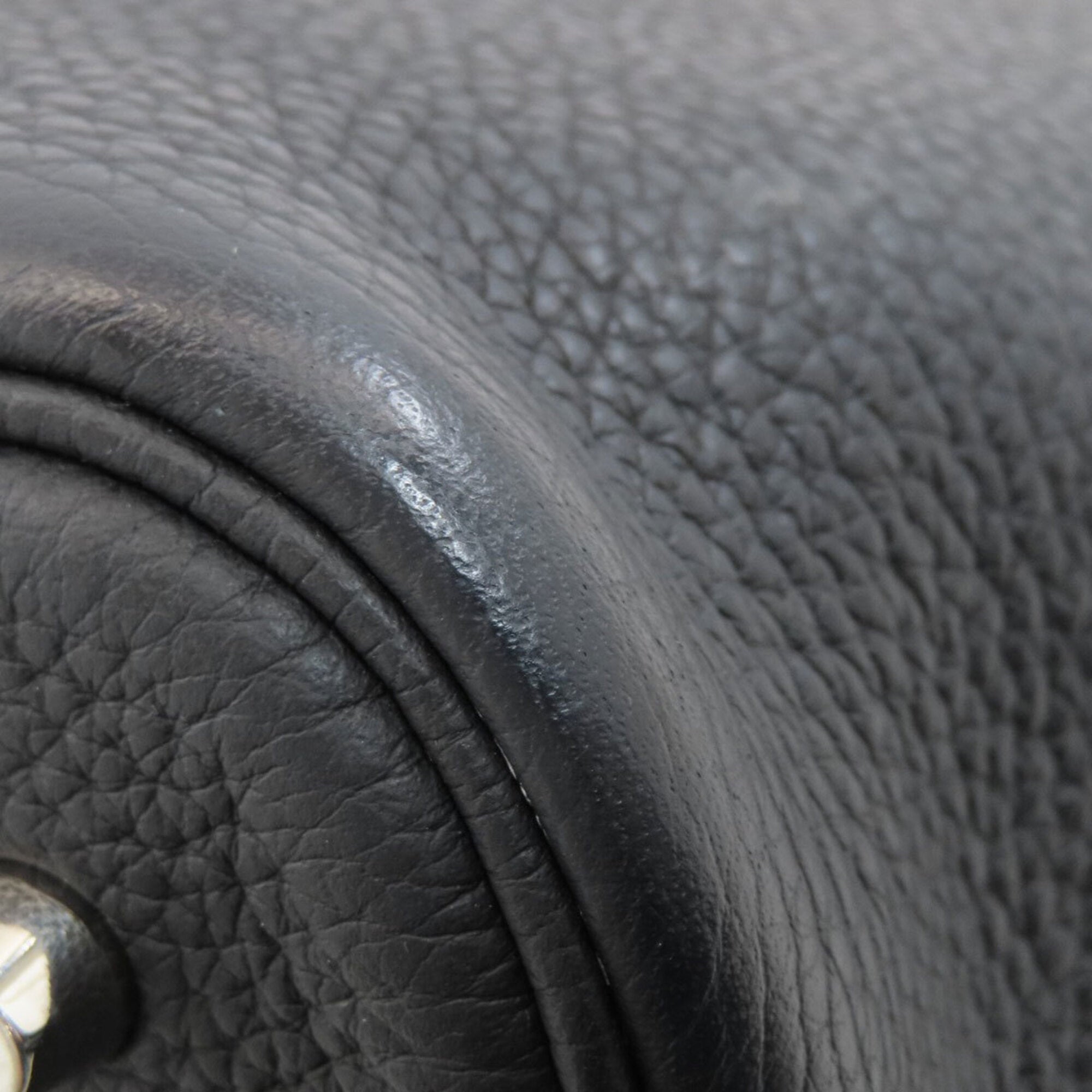 Hermes Black Taurillon Clemence Leather Handbag (Pre-Owned)