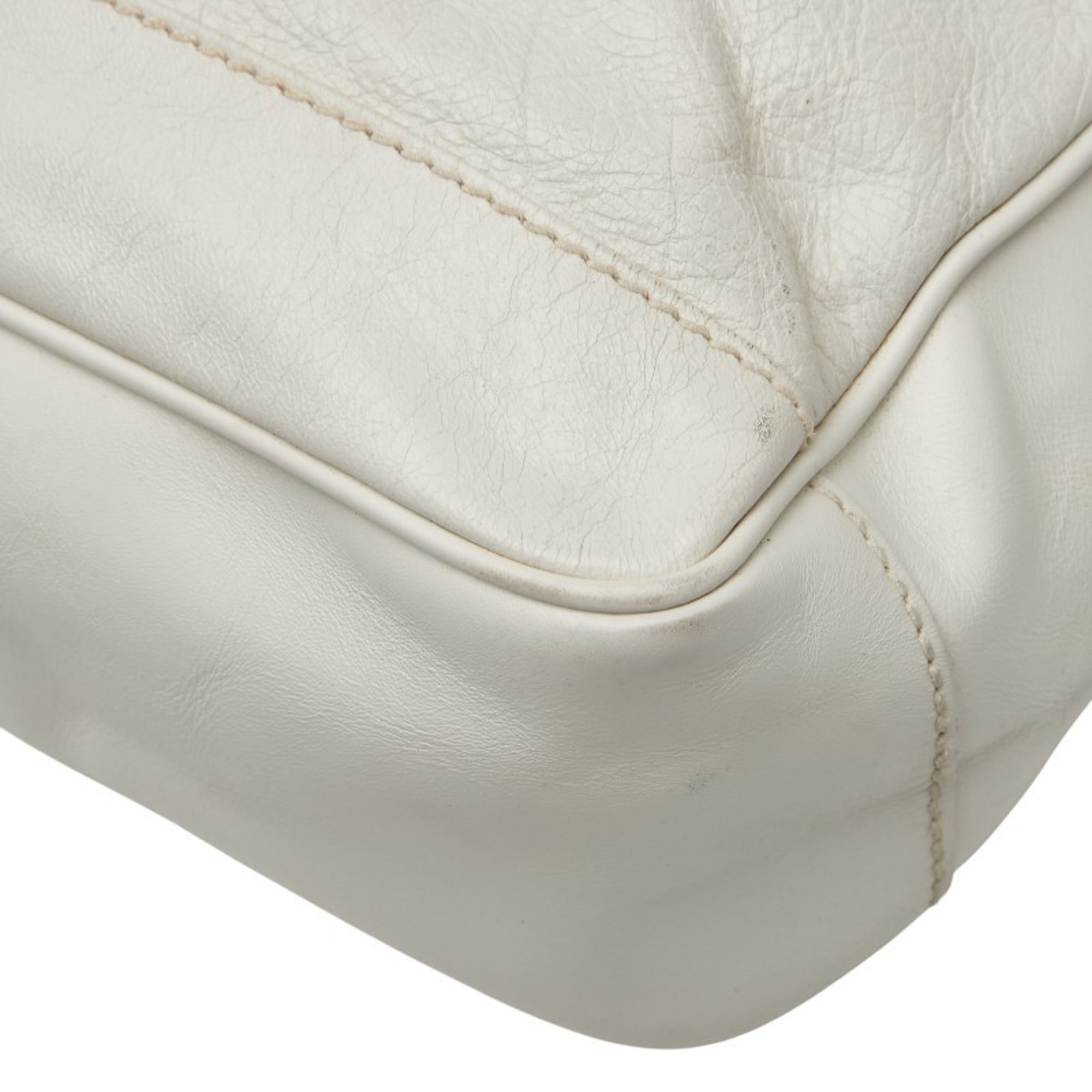 Balenciaga White Leather Shoulder Bag (Pre-Owned)