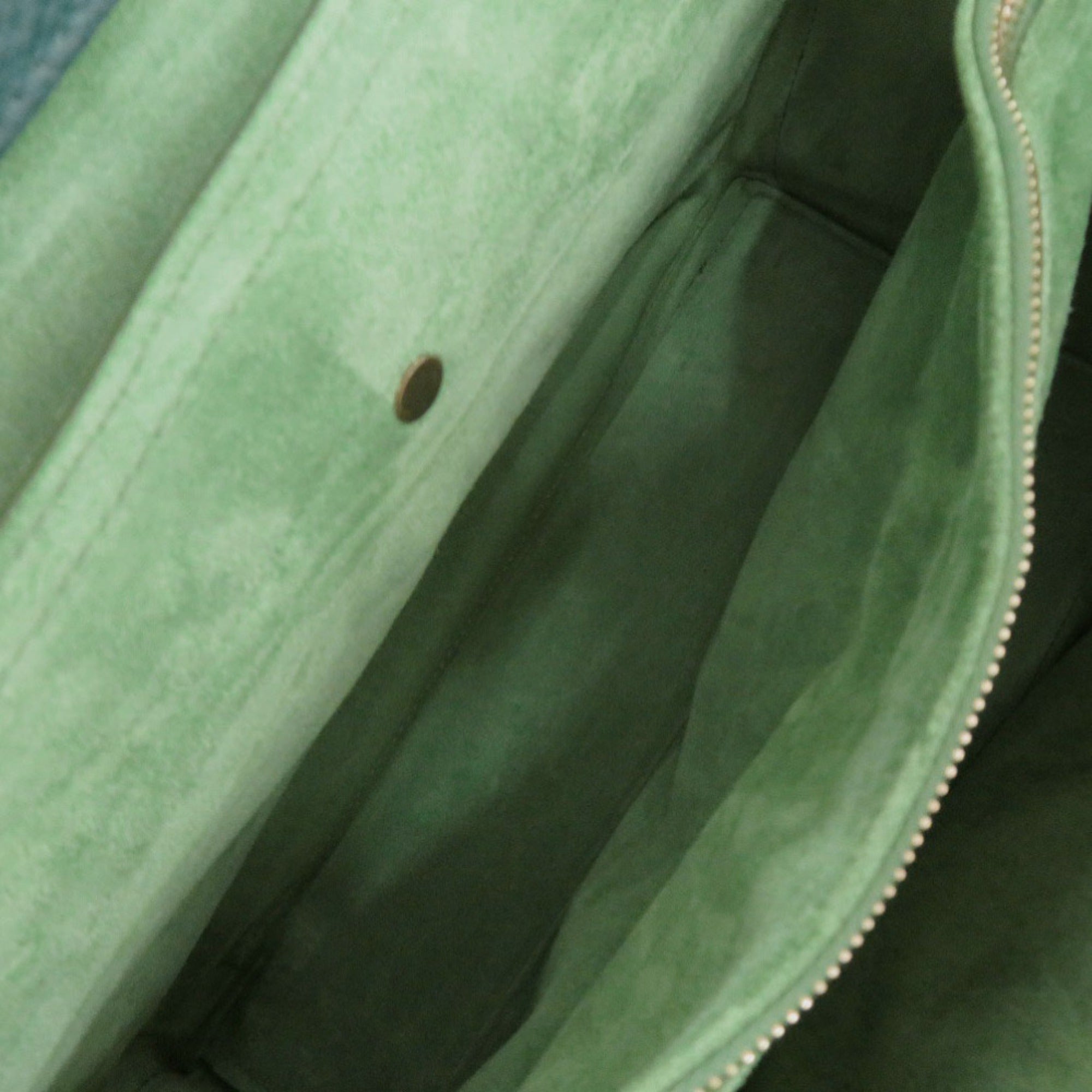 Yves Saint Laurent Blue Green Navy Leather Handbag (Pre-Owned)