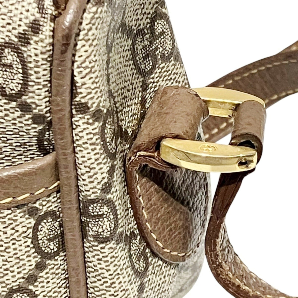 Gucci Beige Pvc Leather Shoulder Bag (Pre-Owned)