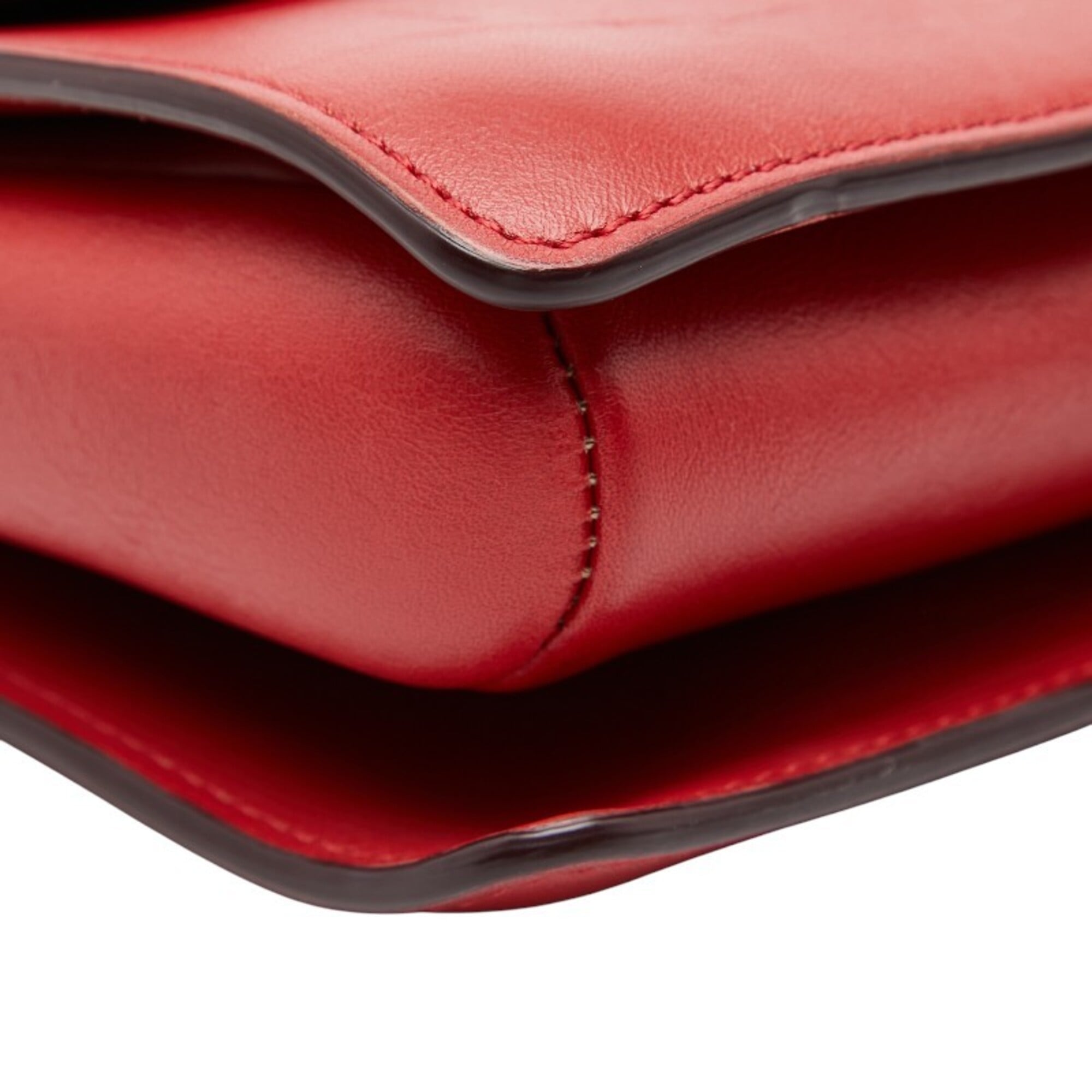 Chloé Red Color Leather Suede Shoulder Bag (Pre-Owned)