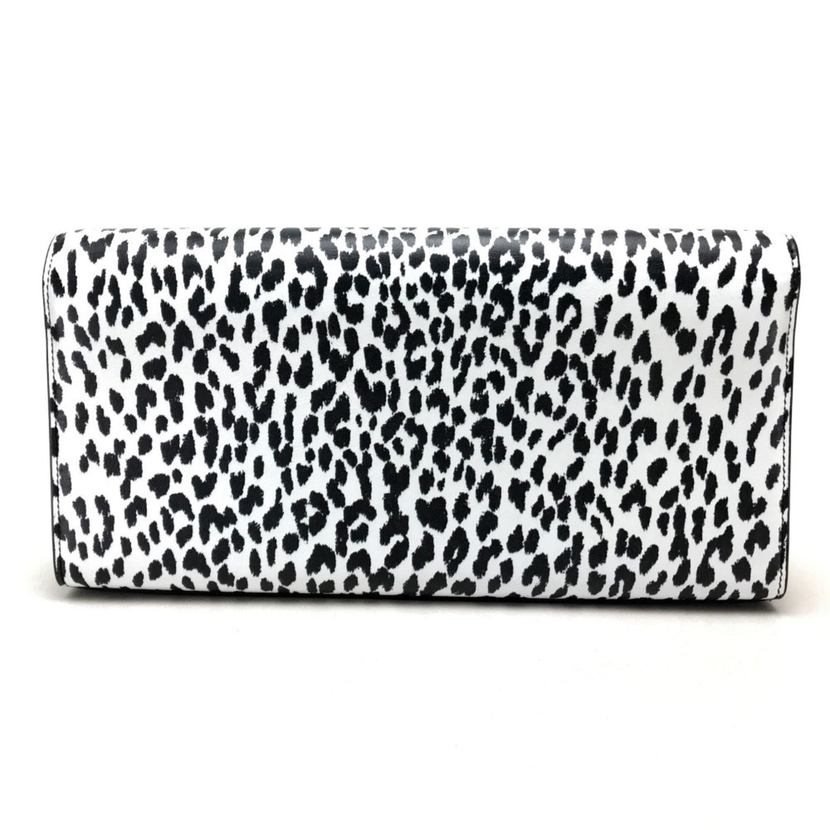 Saint Laurent Black White Leather Clutch Bag (Pre-Owned)