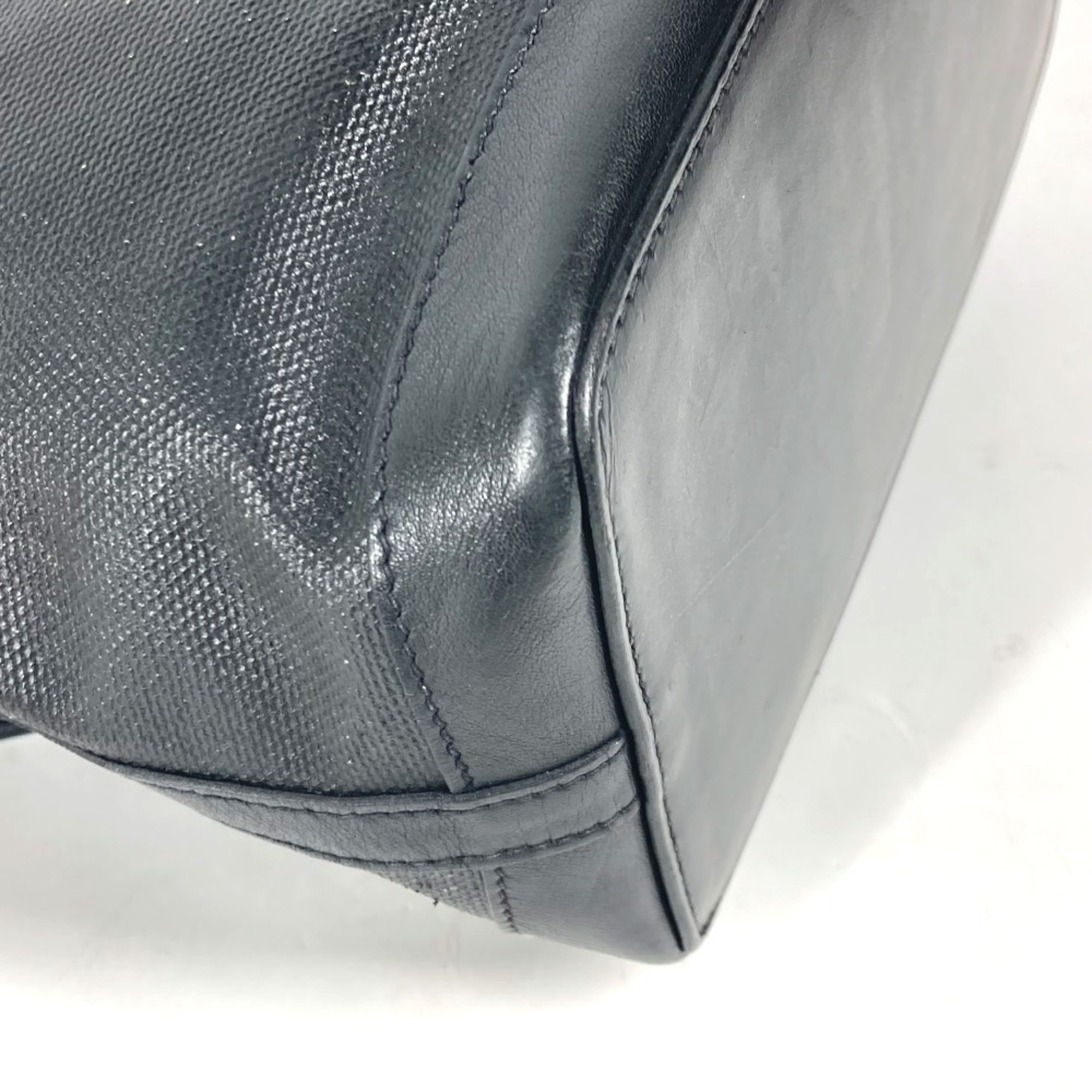 Hermes Black Gray Toile H Coated Canvas Shoulder Bag Tote Bag (Pre-Owned)