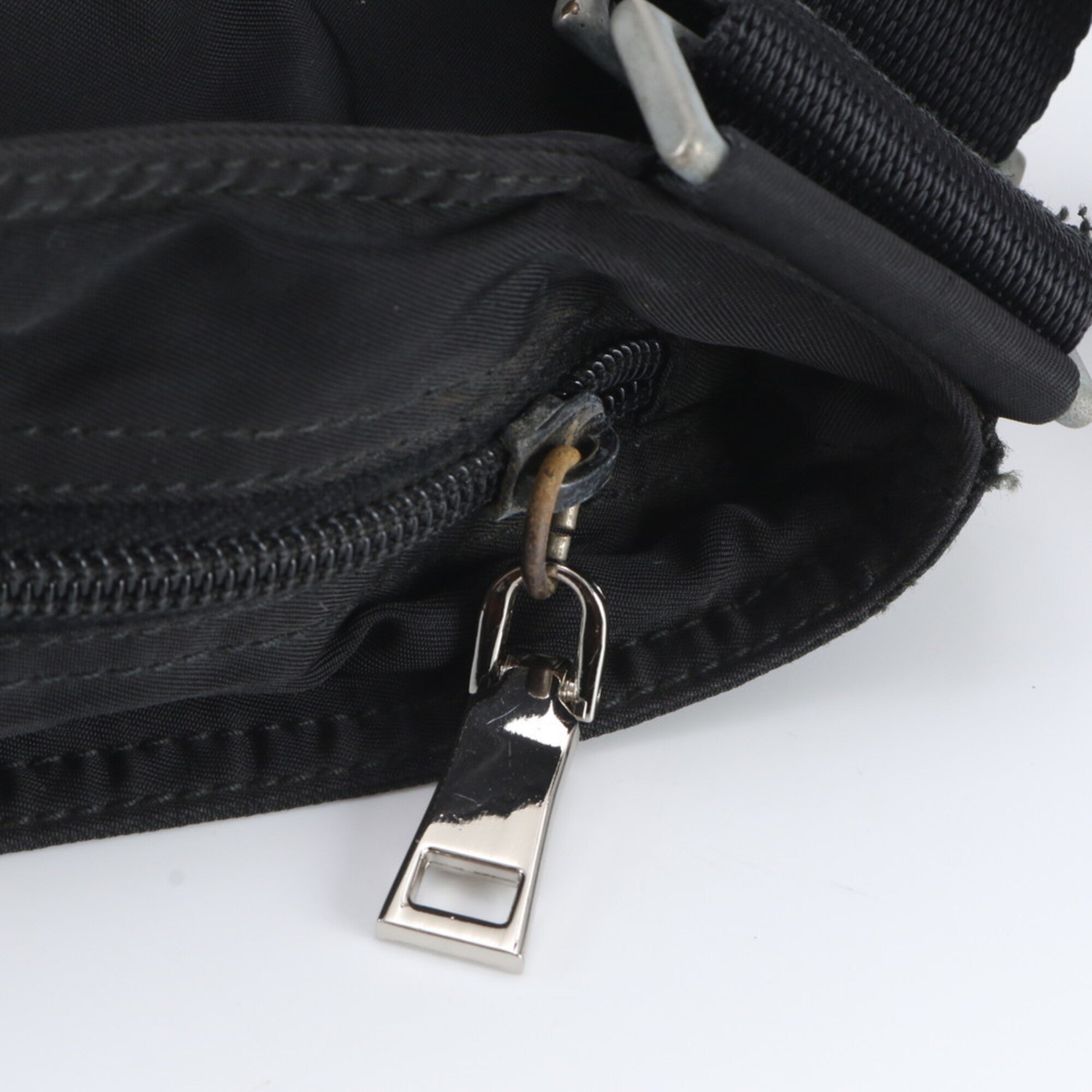 Prada Black Nylon Leather Shoulder Bag (Pre-Owned)