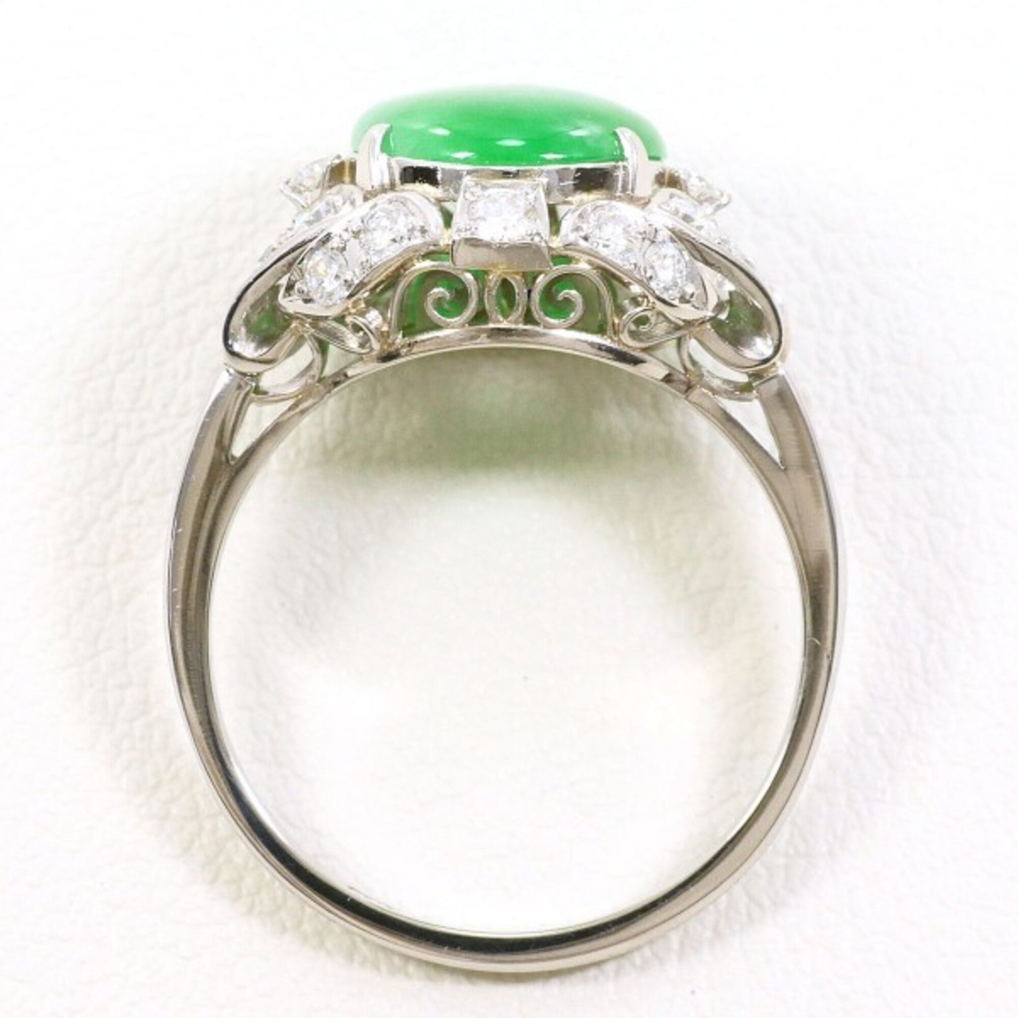 Unbranded Green Platinum Platinum Band Ring (Pre-Owned)
