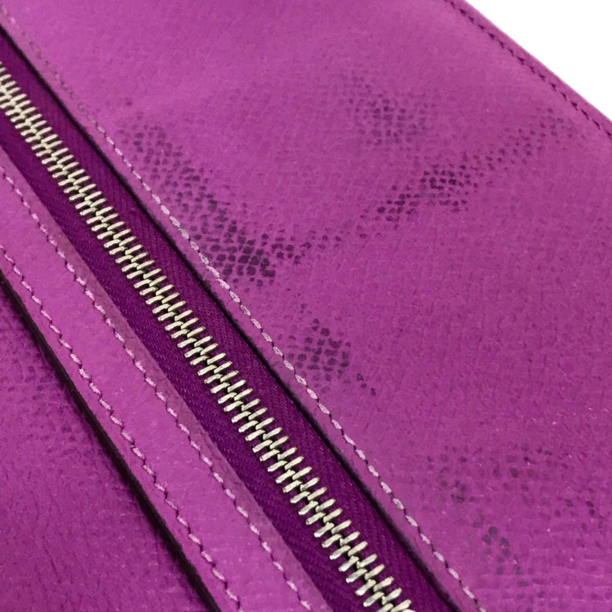Hermes Purple Leather Long Wallet (Bi-Fold) (Pre-Owned)