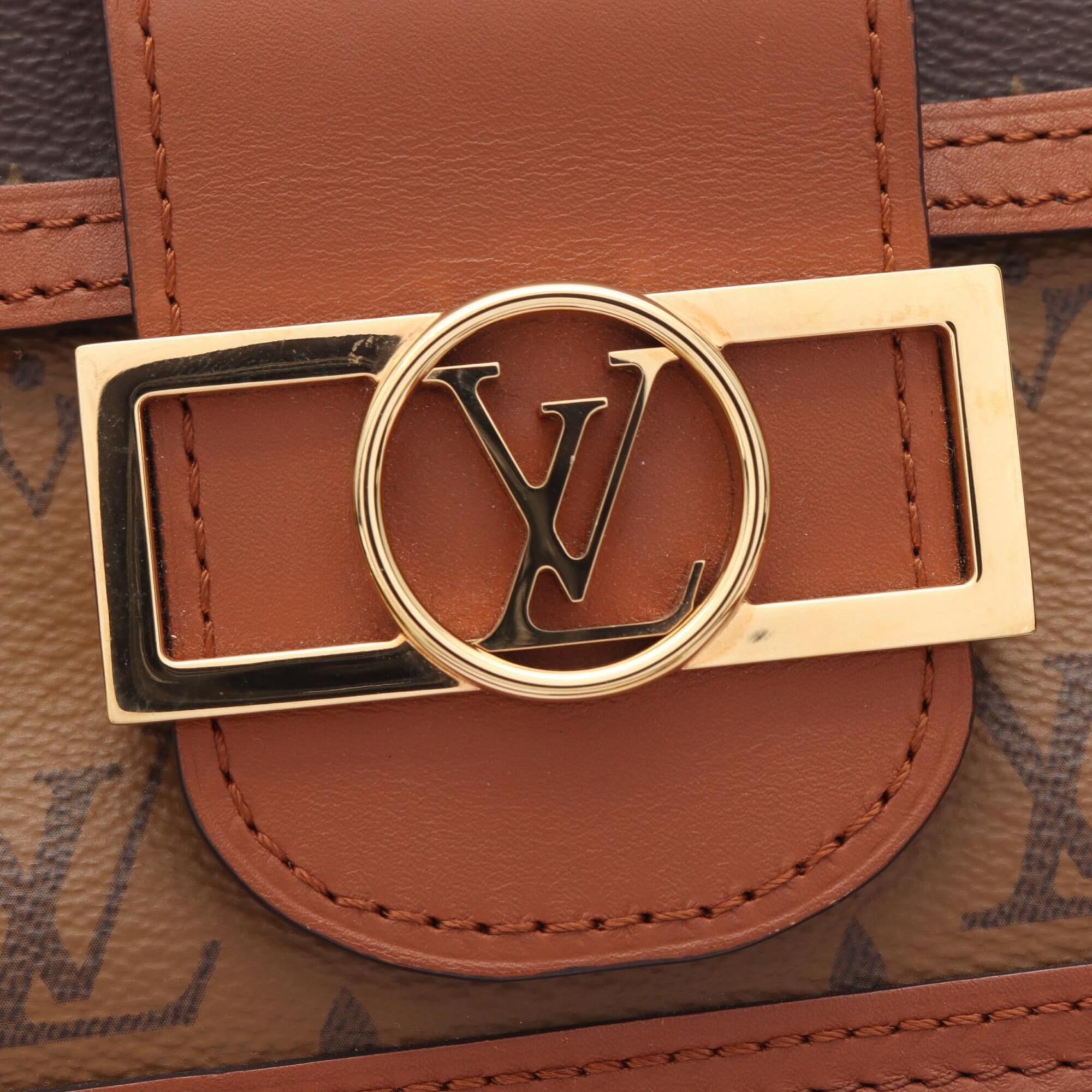 Louis Vuitton Beige Brown Coated Canvas Leather Handbag Shoulder Bag (Pre-Owned)