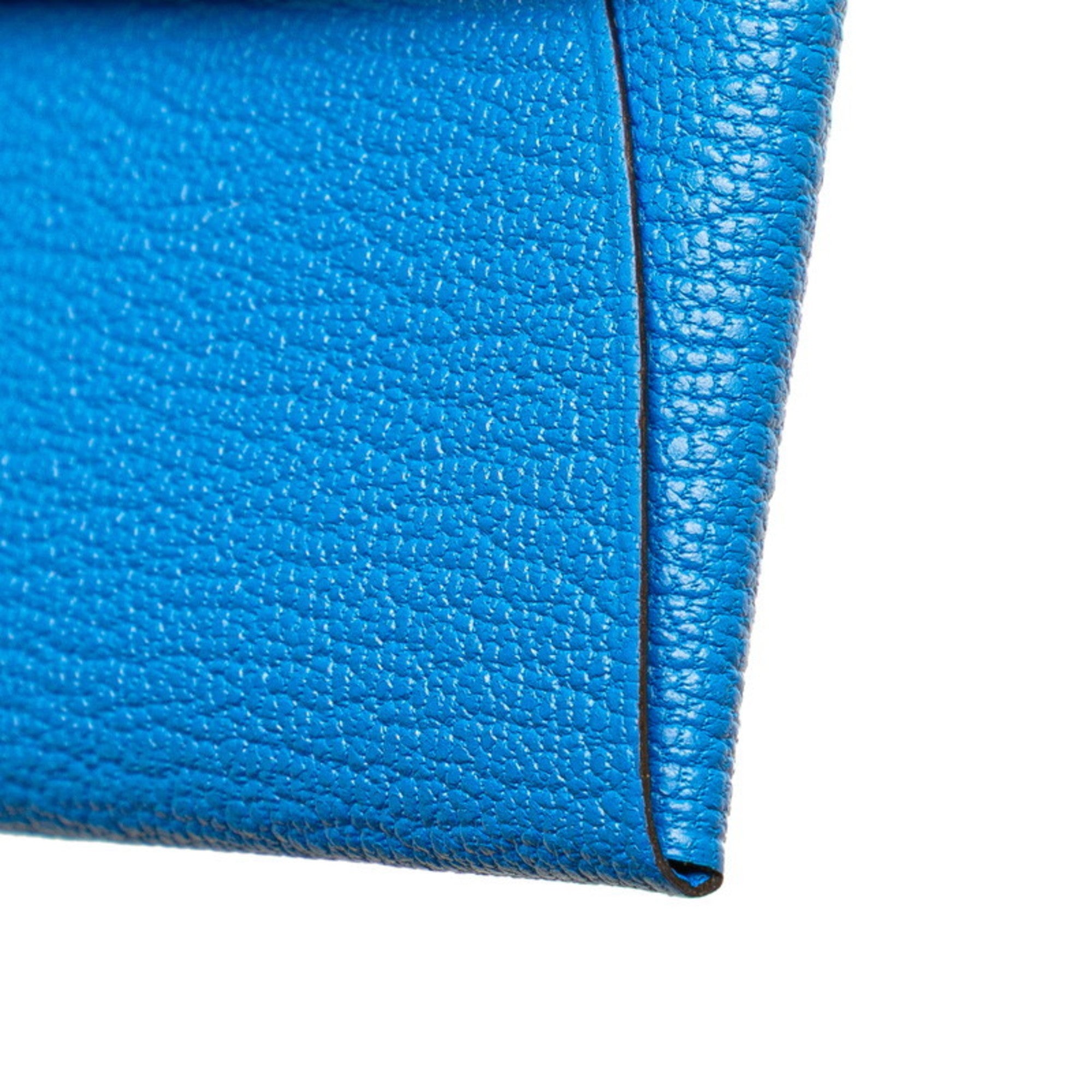 Hermes Bastia Blue Chevre Leather Coin Purse/Coin Case (Pre-Owned)