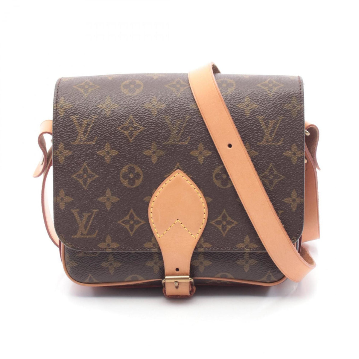 Louis Vuitton Brown Coated Canvas Leather Handbag Shoulder Bag (Pre-Owned)