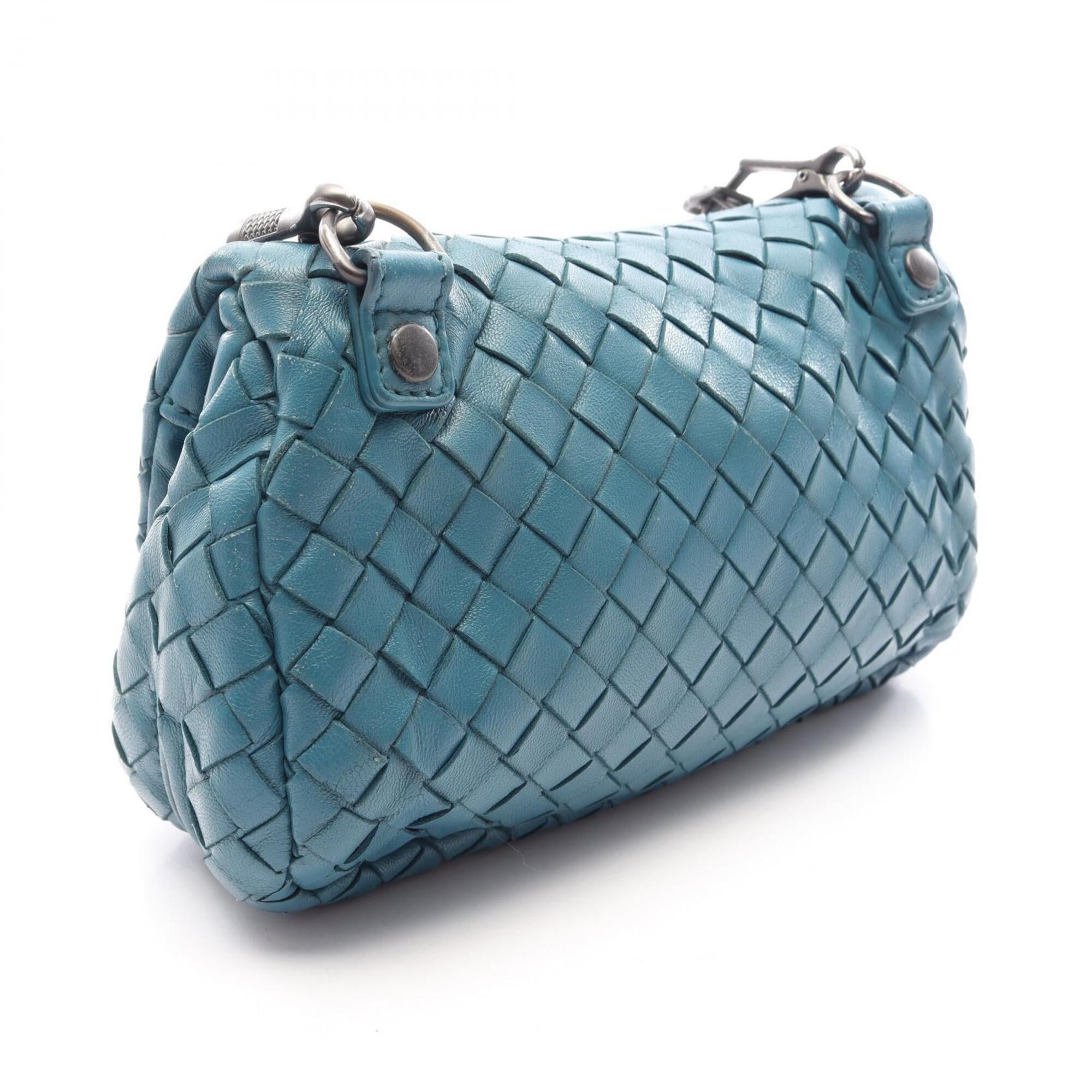 Bottega Veneta Blue Leather Handbag Shoulder Bag (Pre-Owned)