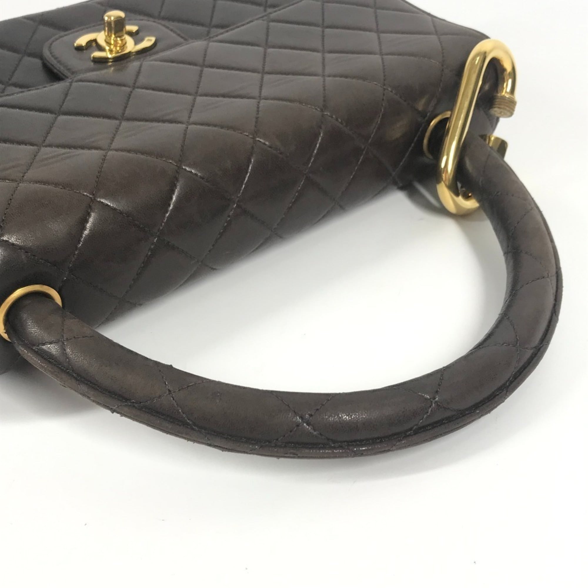 Chanel Black Leather Handbag Tote Bag (Pre-Owned)