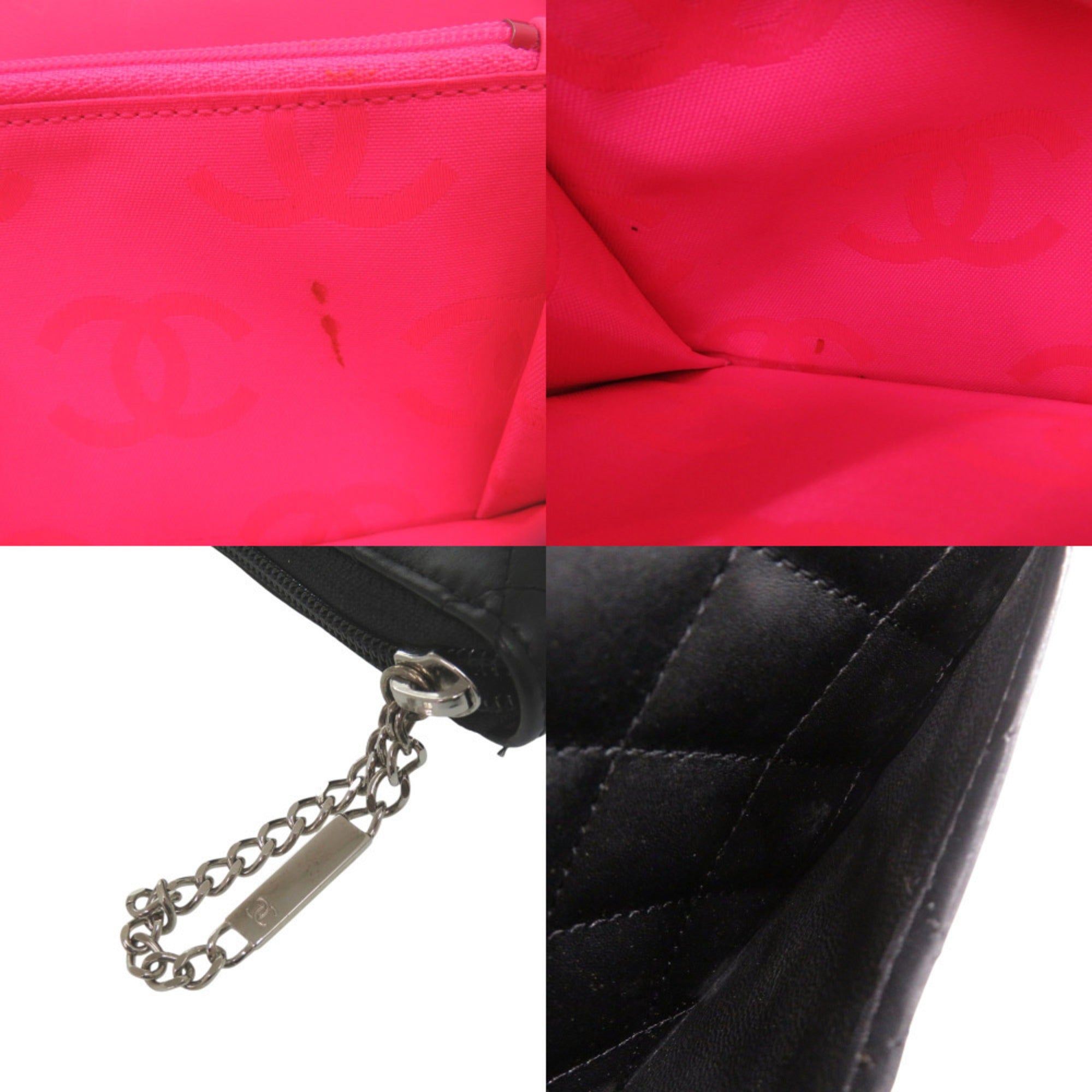 Chanel Black Pink Cambon Ligne Wallet (Bi-Fold) (Pre-Owned)
