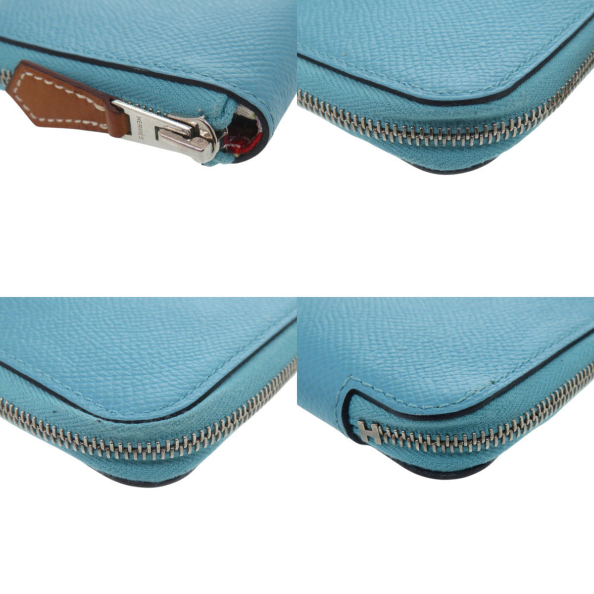 Hermes Blue Epsom Leather Coin Purse/Coin Case (Pre-Owned)