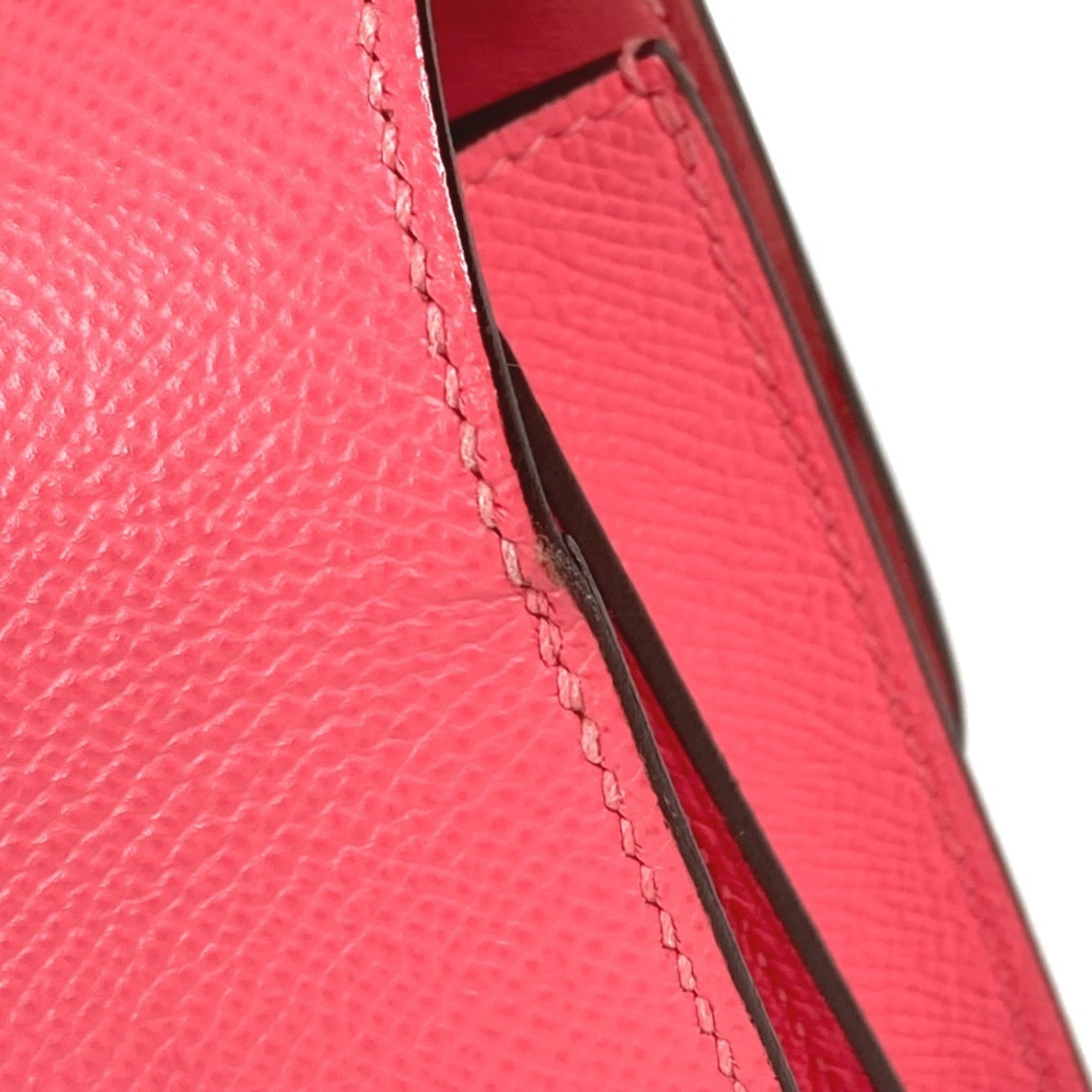 Hermes Pink Rose Azalee Epsom Leather Pochette Shoulder Bag (Pre-Owned)