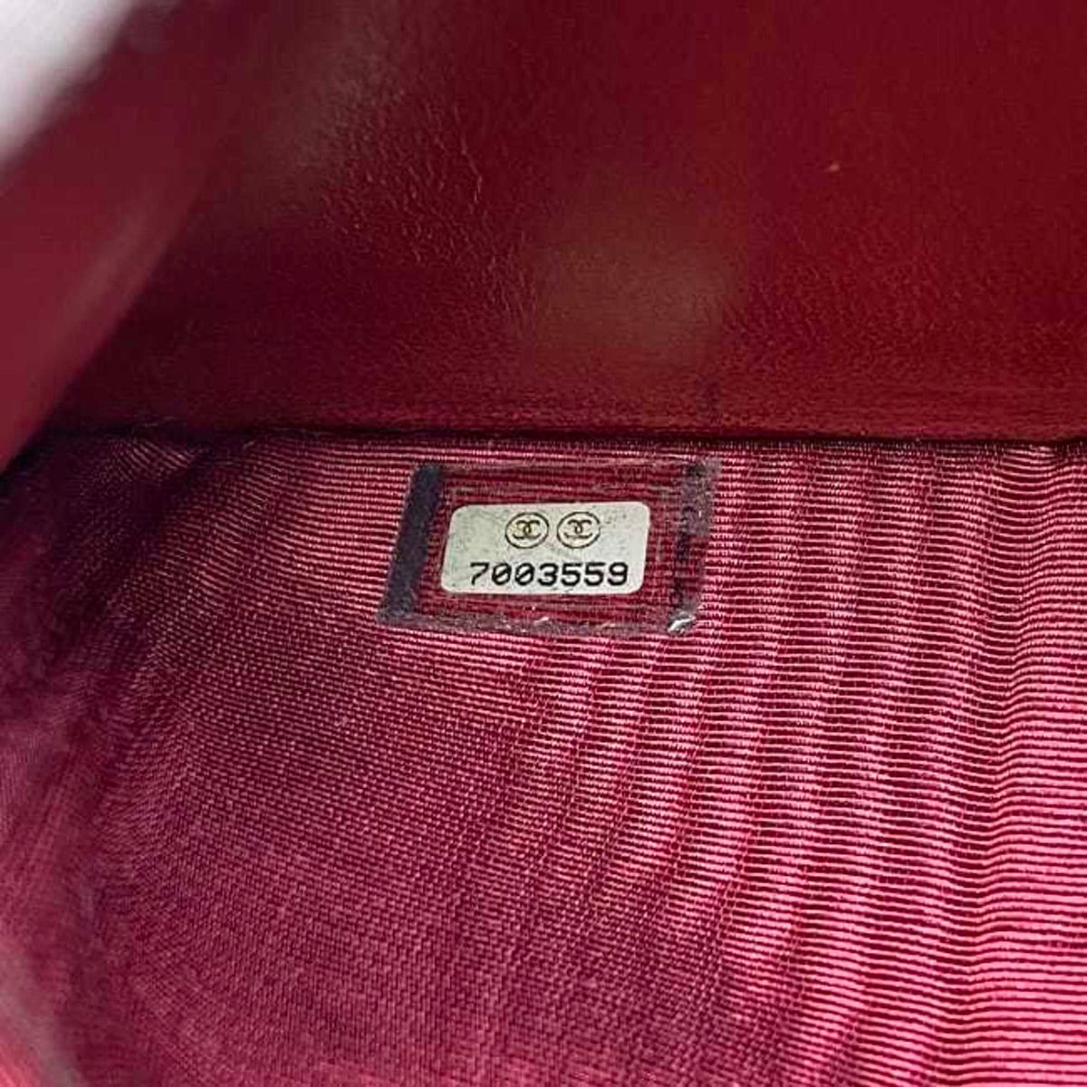 Chanel Red Color Grained Calfskin Leather Wallet (Bi-Fold) (Pre-Owned)