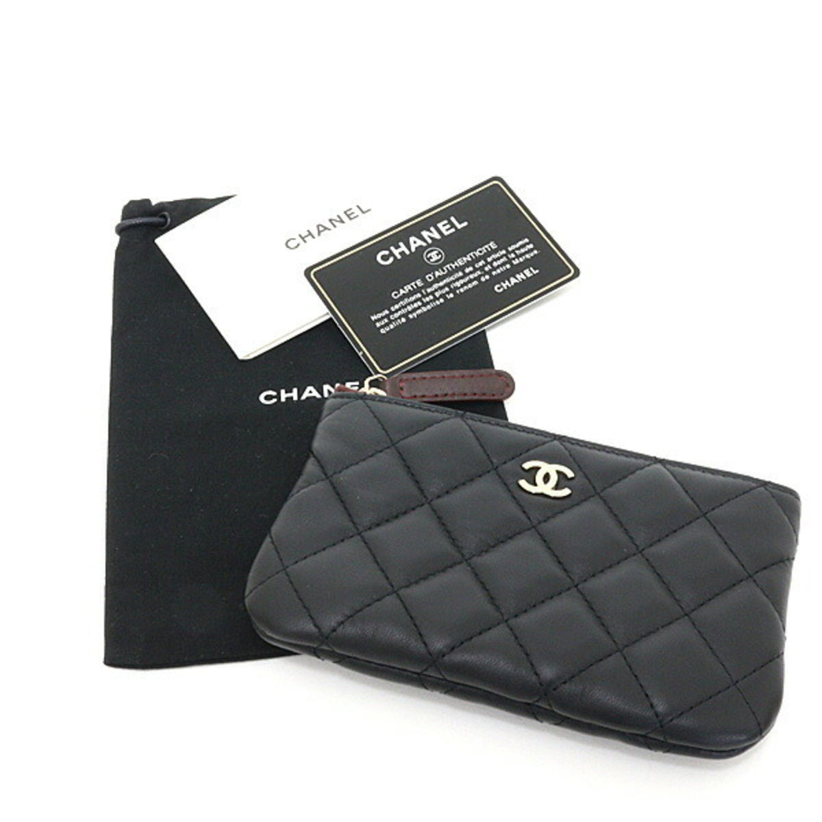 Chanel Black Leather Coin Purse/Coin Case (Pre-Owned)