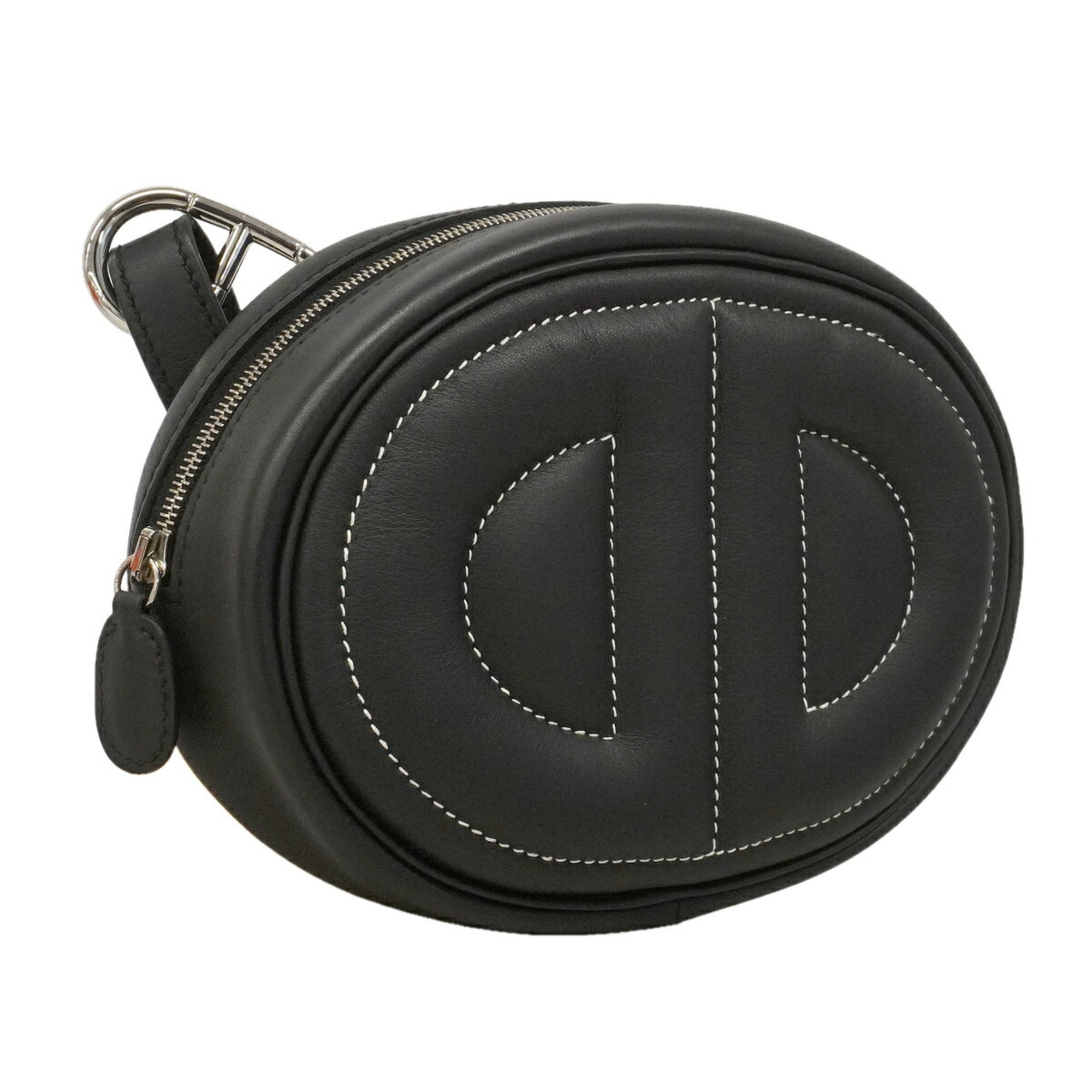 Hermes Black Swift Leather Shoulder Bag (Pre-Owned)