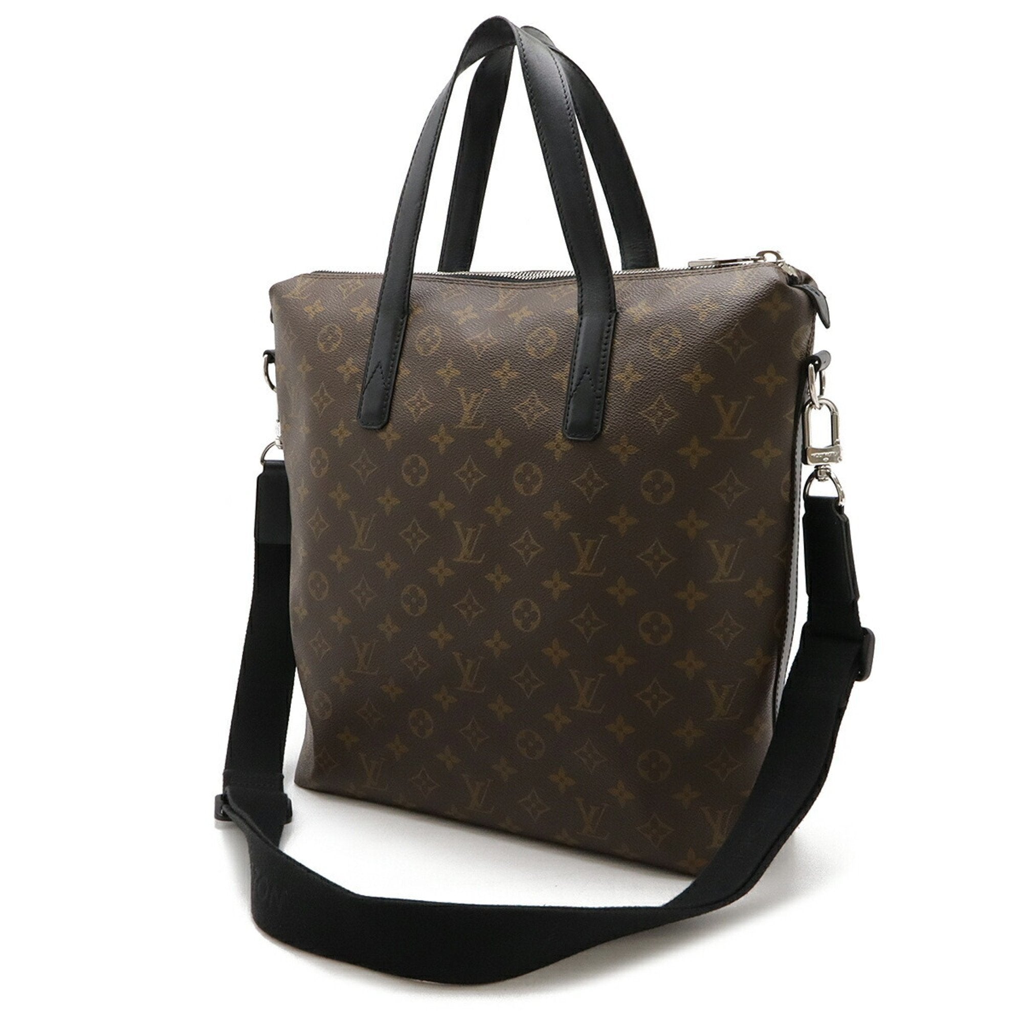 Louis Vuitton Black Brown Monogram Monogram Leather Shoulder Bag Tote Bag (Pre-Owned)
