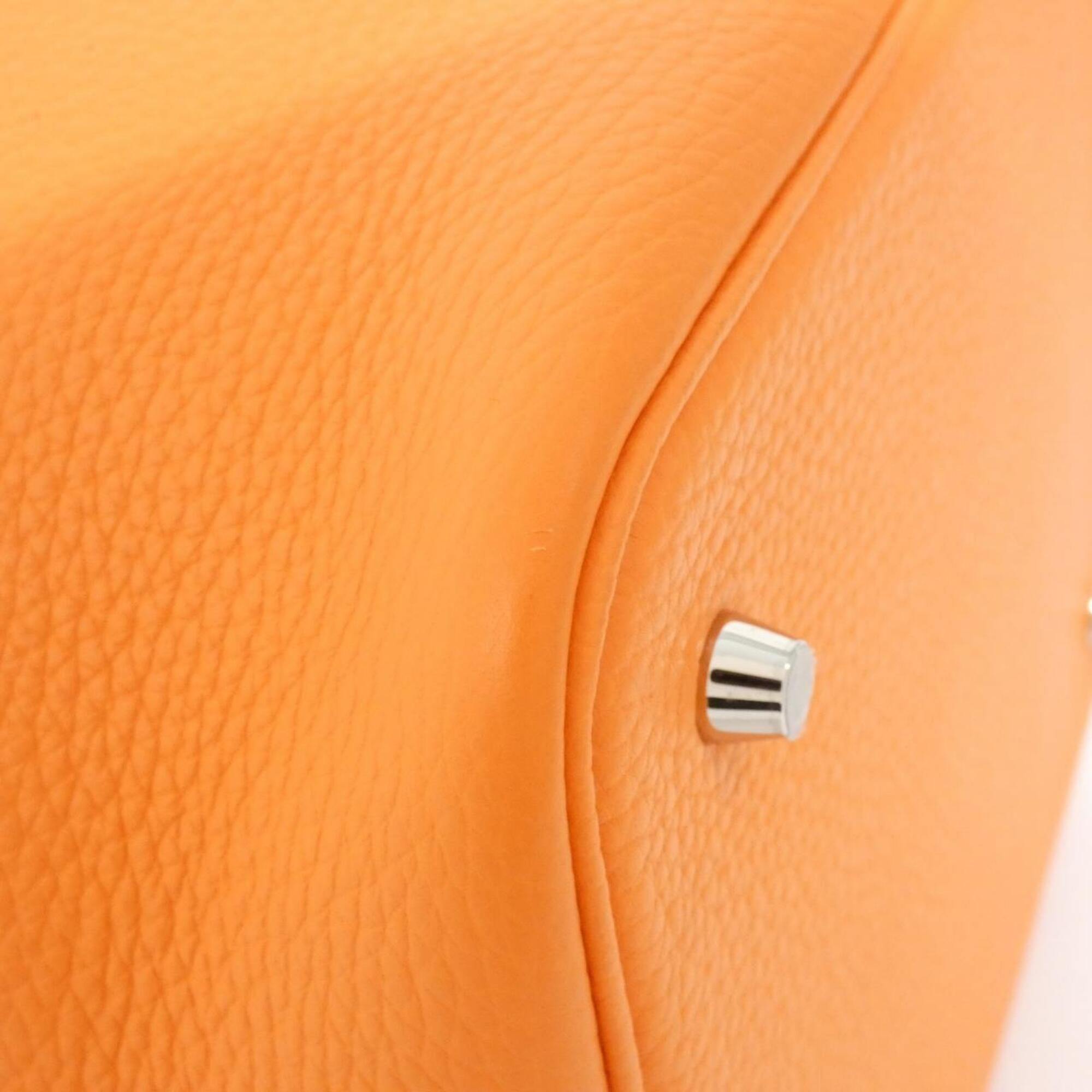 Hermes Orange Taurillon Clemence Leather Handbag (Pre-Owned)