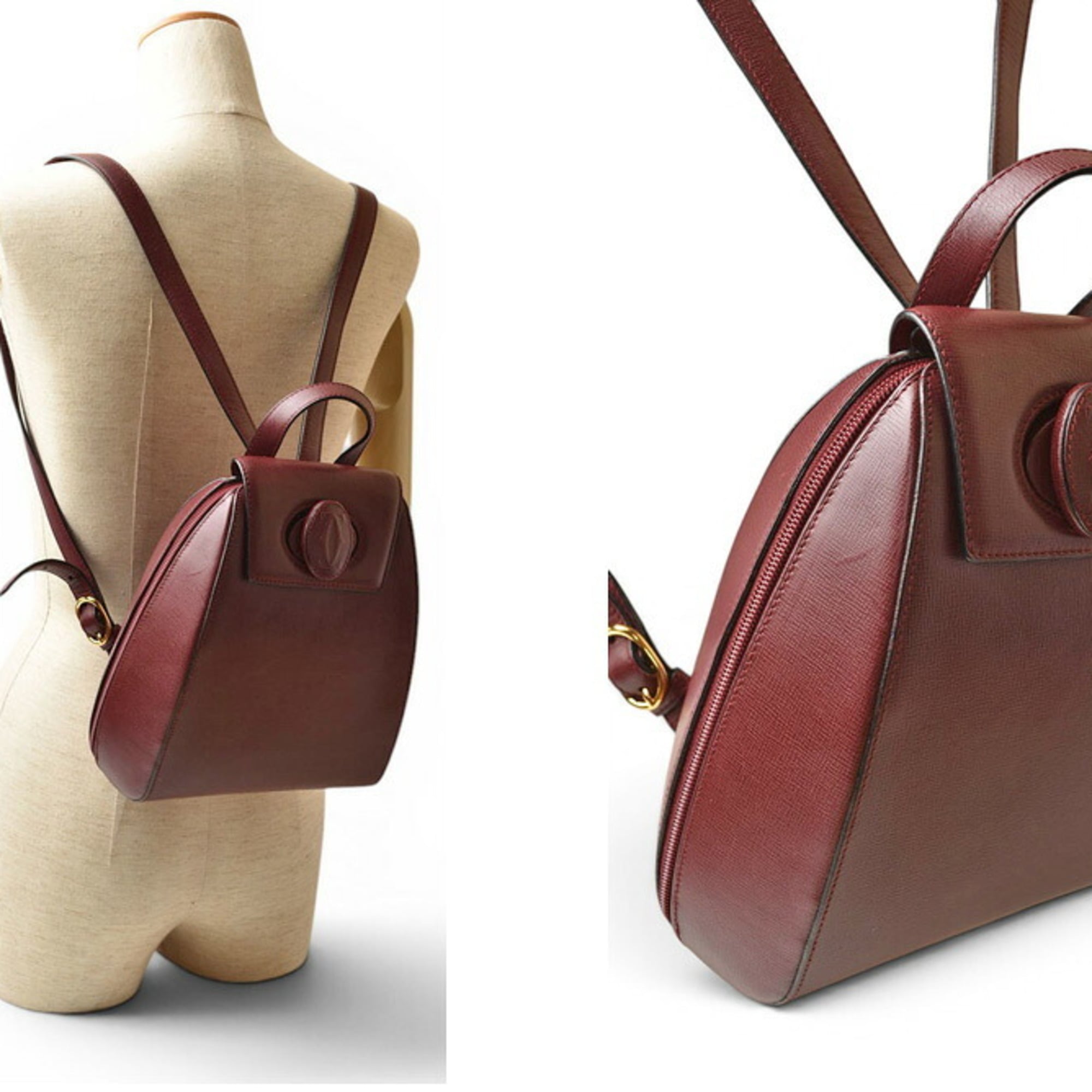 Cartier Bordeaux Leather Backpack (Pre-Owned)