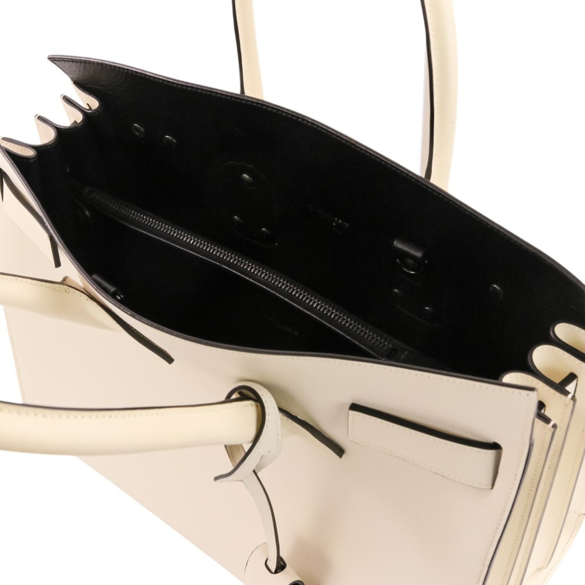 Yves Saint Laurent Ivory Leather Tote Bag (Pre-Owned)