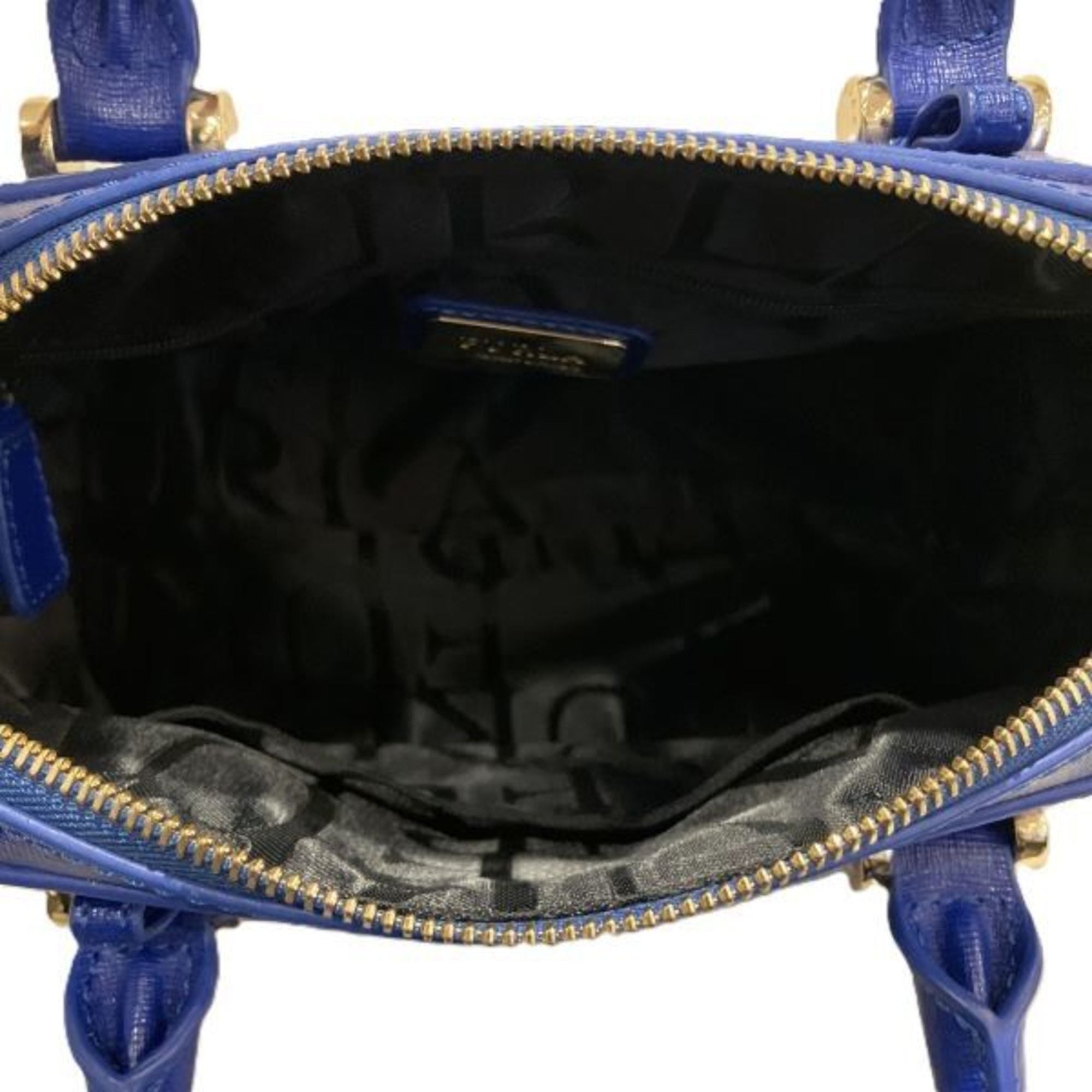 Furla Blue Leather Handbag Shoulder Bag (Pre-Owned)