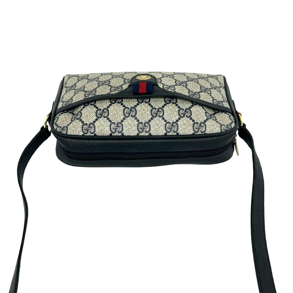 Gucci Navy Red Color Leather Pvc Pochette Shoulder Bag (Pre-Owned)