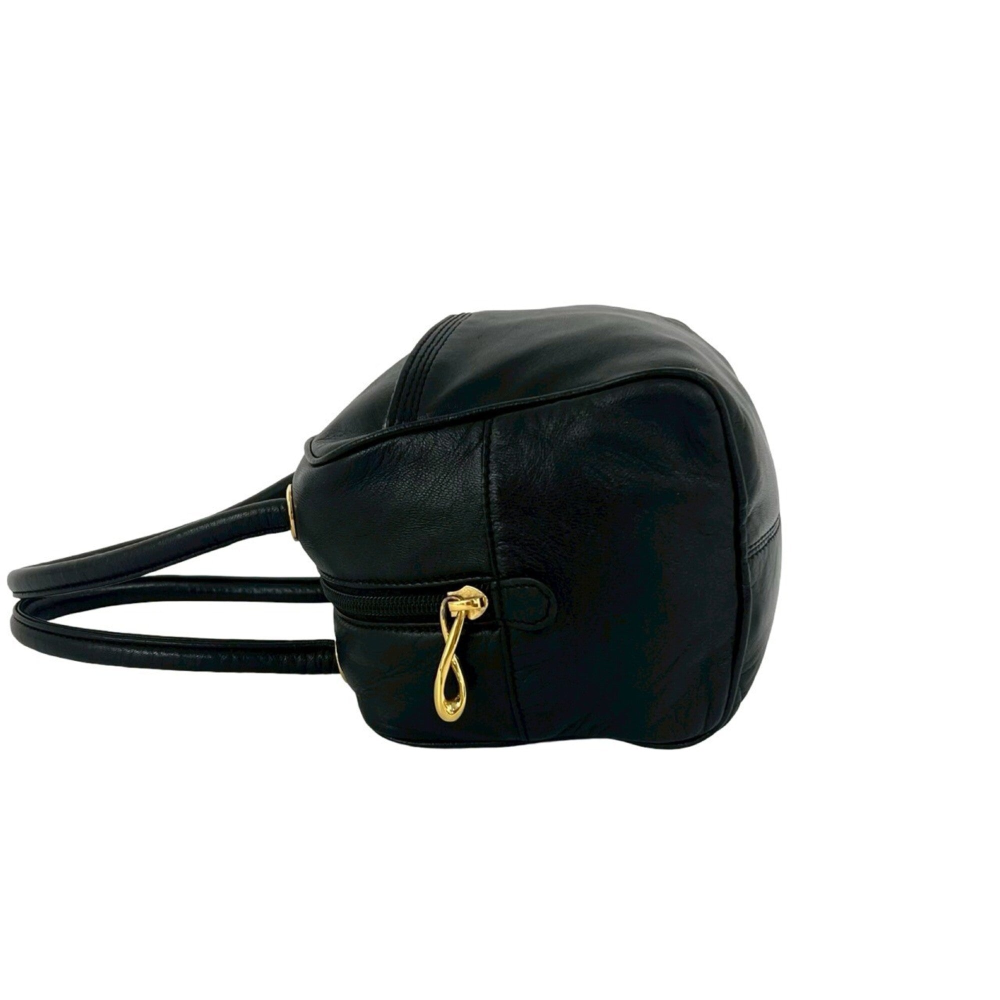 Loewe Black Leather Boston Bag Handbag (Pre-Owned)