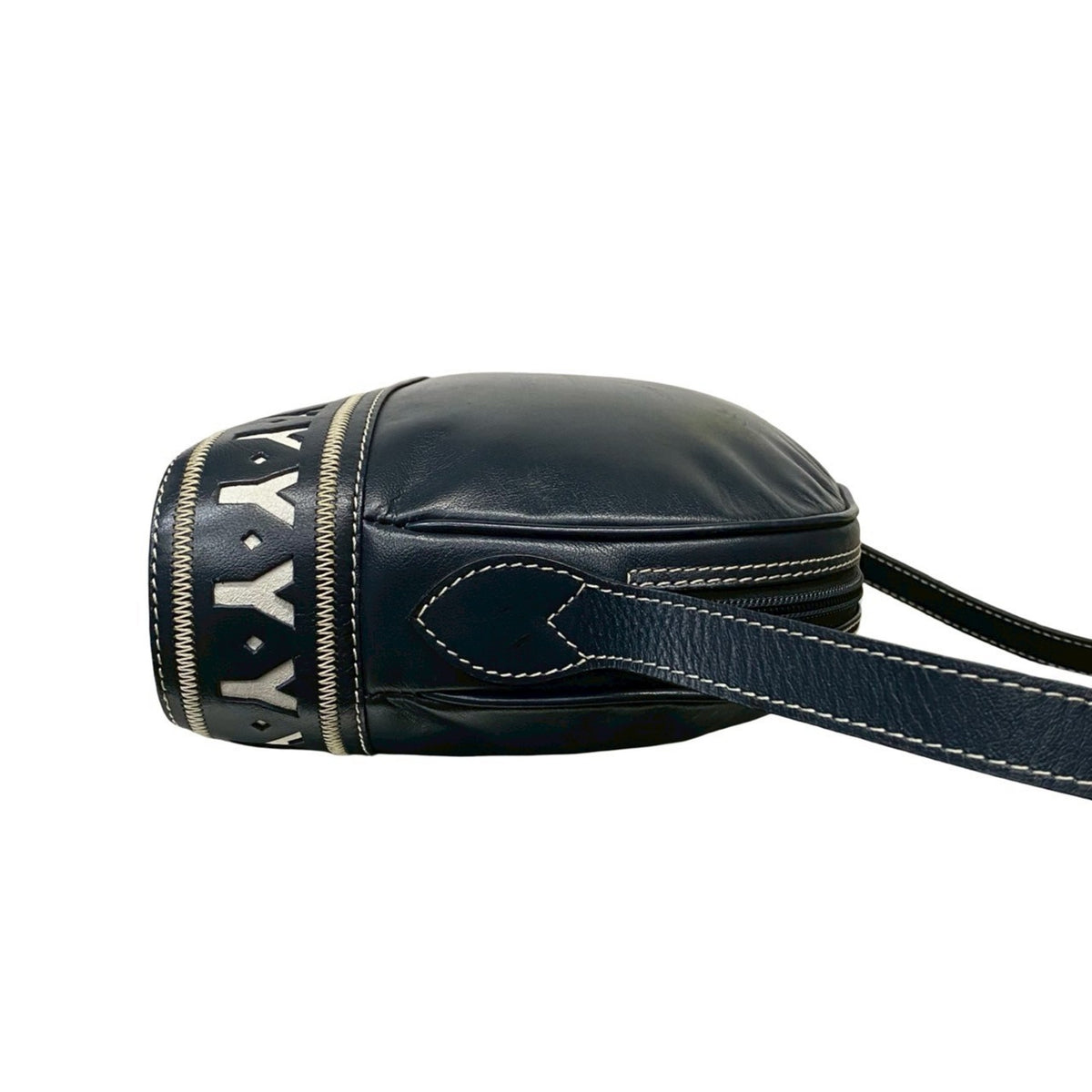 Yves Saint Laurent Navy Leather Shoulder Bag (Pre-Owned)