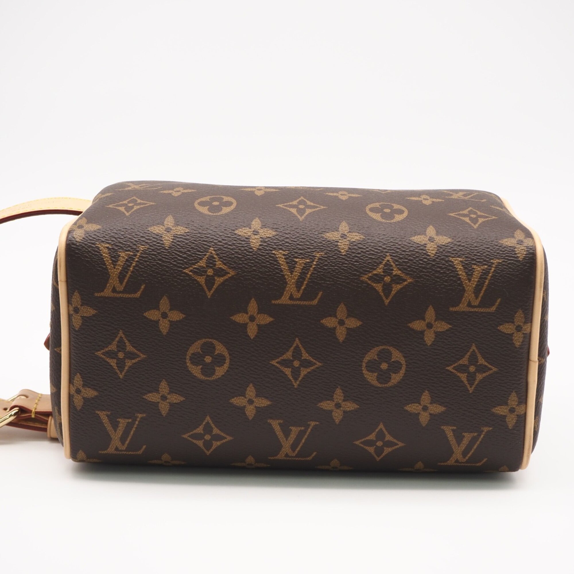 Louis Vuitton Monogram Beige Brown Coated Canvas Leather Clutch Bag (Pre-Owned)
