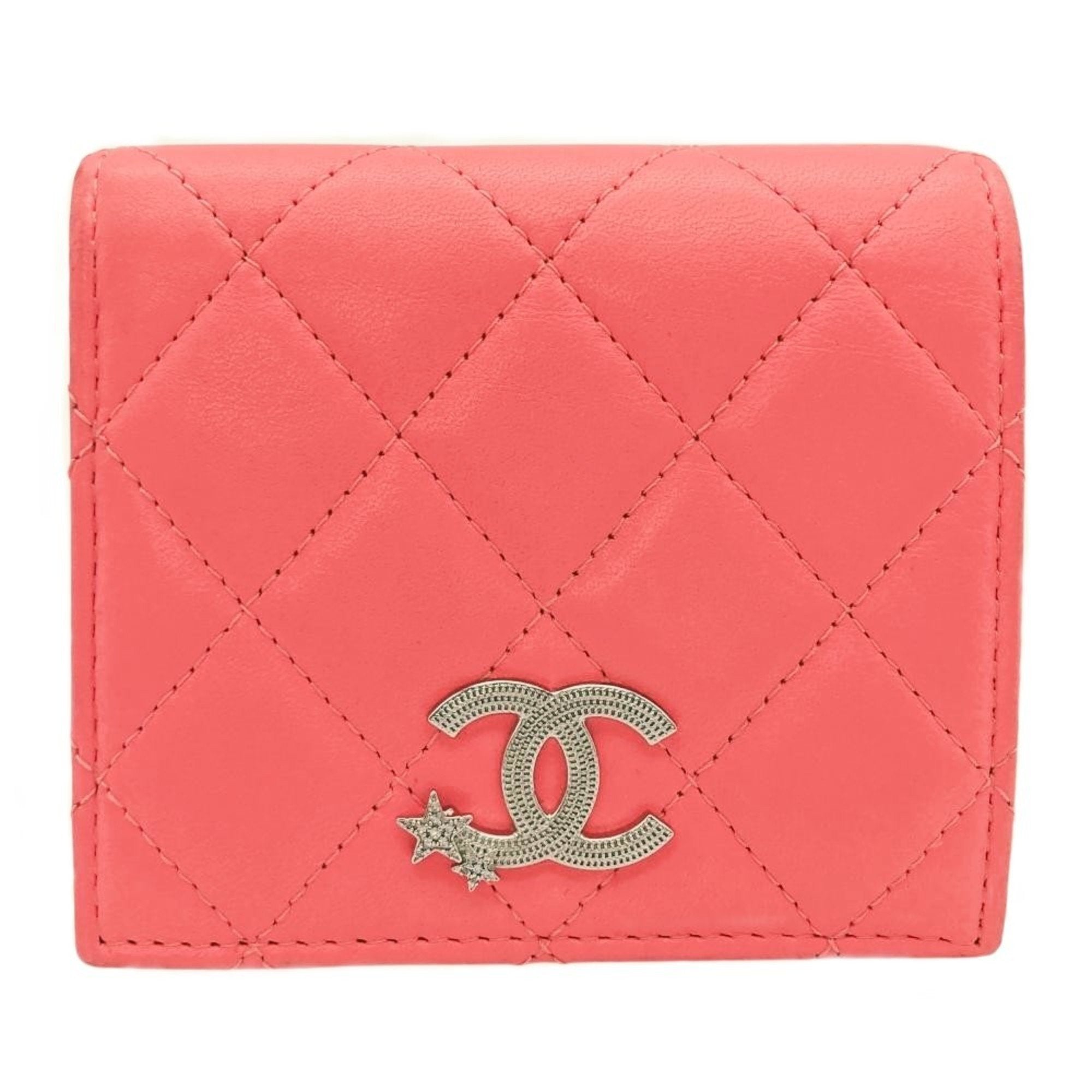 Chanel Pink Leather Wallet (Bi-Fold) (Pre-Owned)