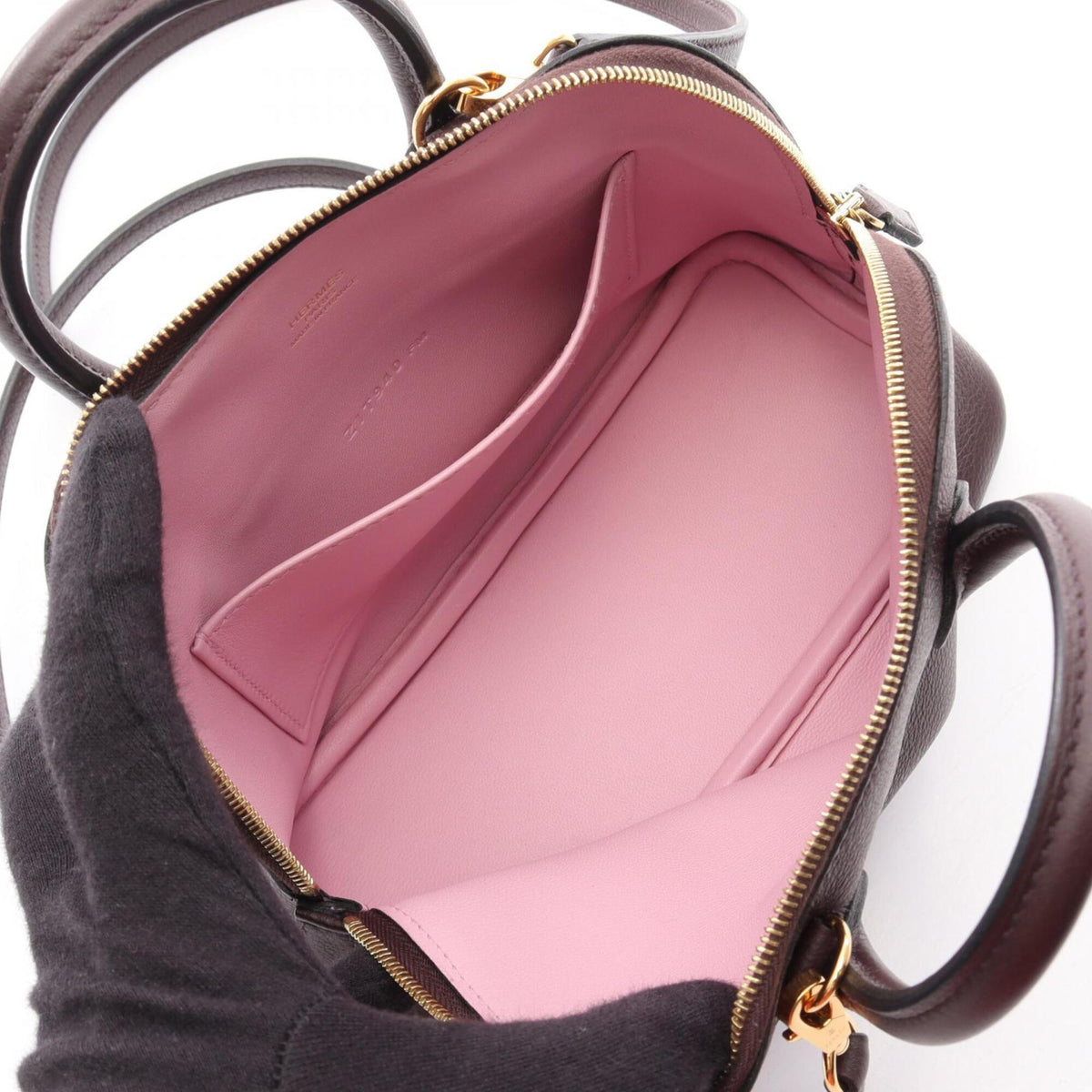 Hermes Brown Pink Evercalf Leather Leather Handbag (Pre-Owned)