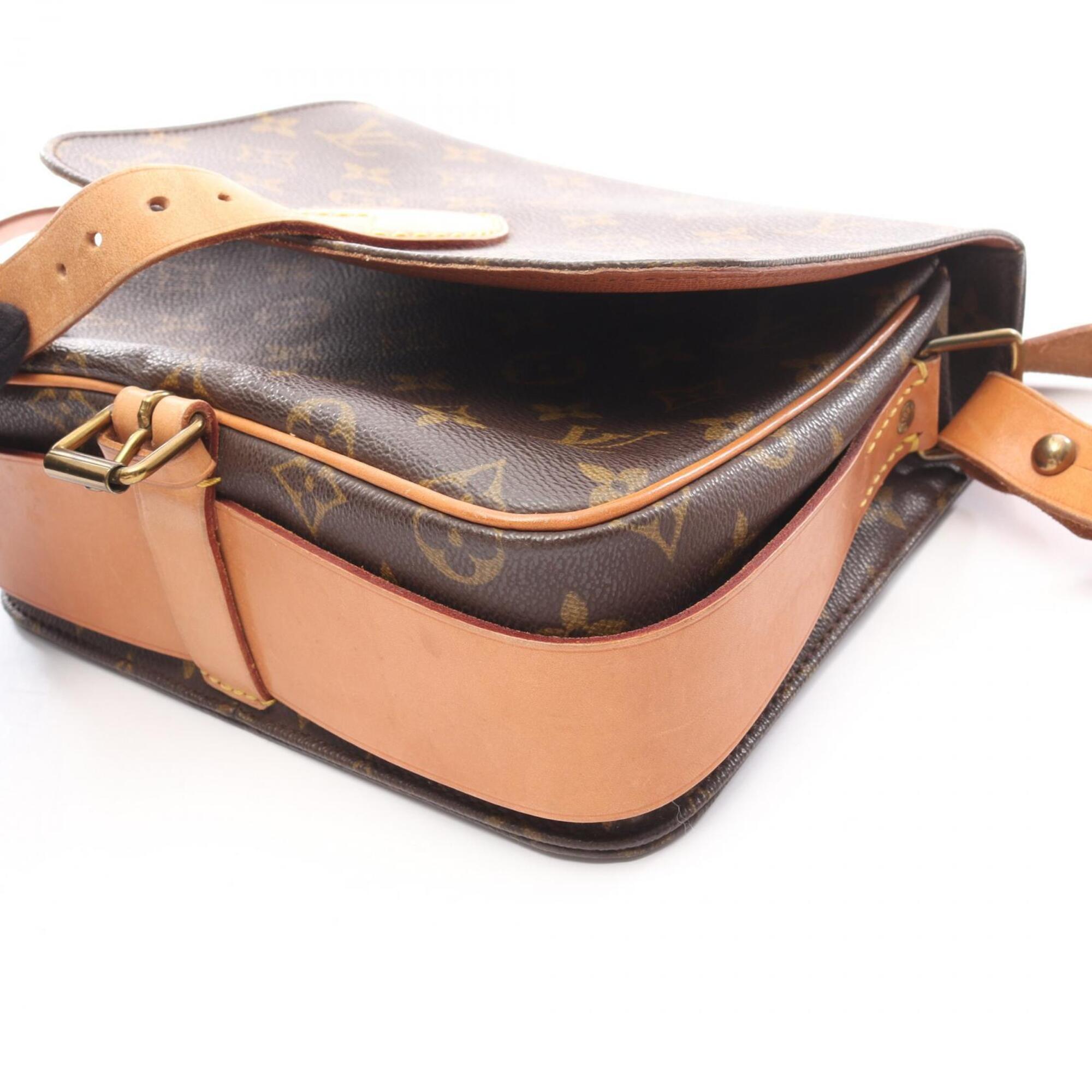Louis Vuitton Brown Coated Canvas Leather Handbag Shoulder Bag (Pre-Owned)