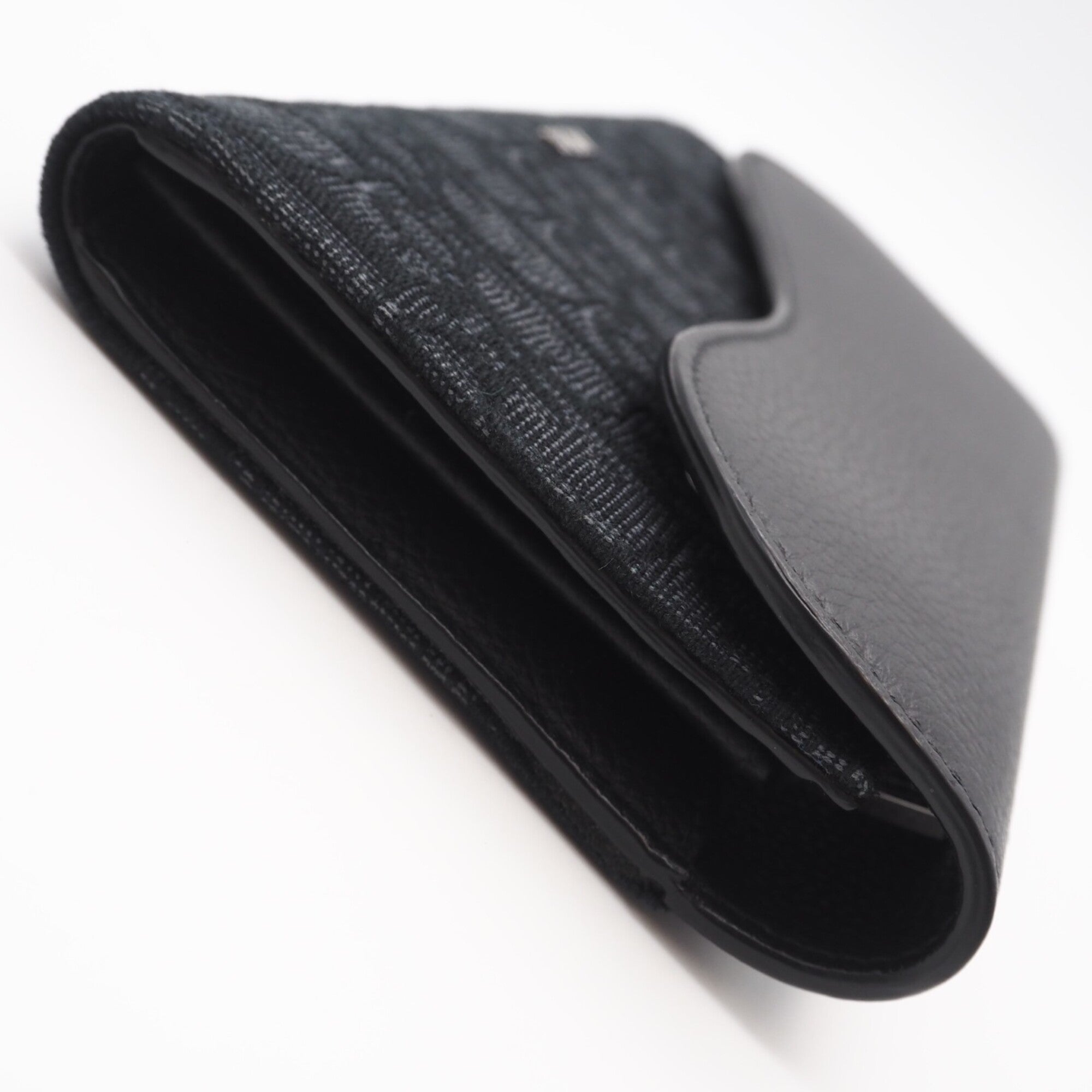 Christian Dior Black Canvas Leather Long Wallet (Bi-Fold) (Pre-Owned)