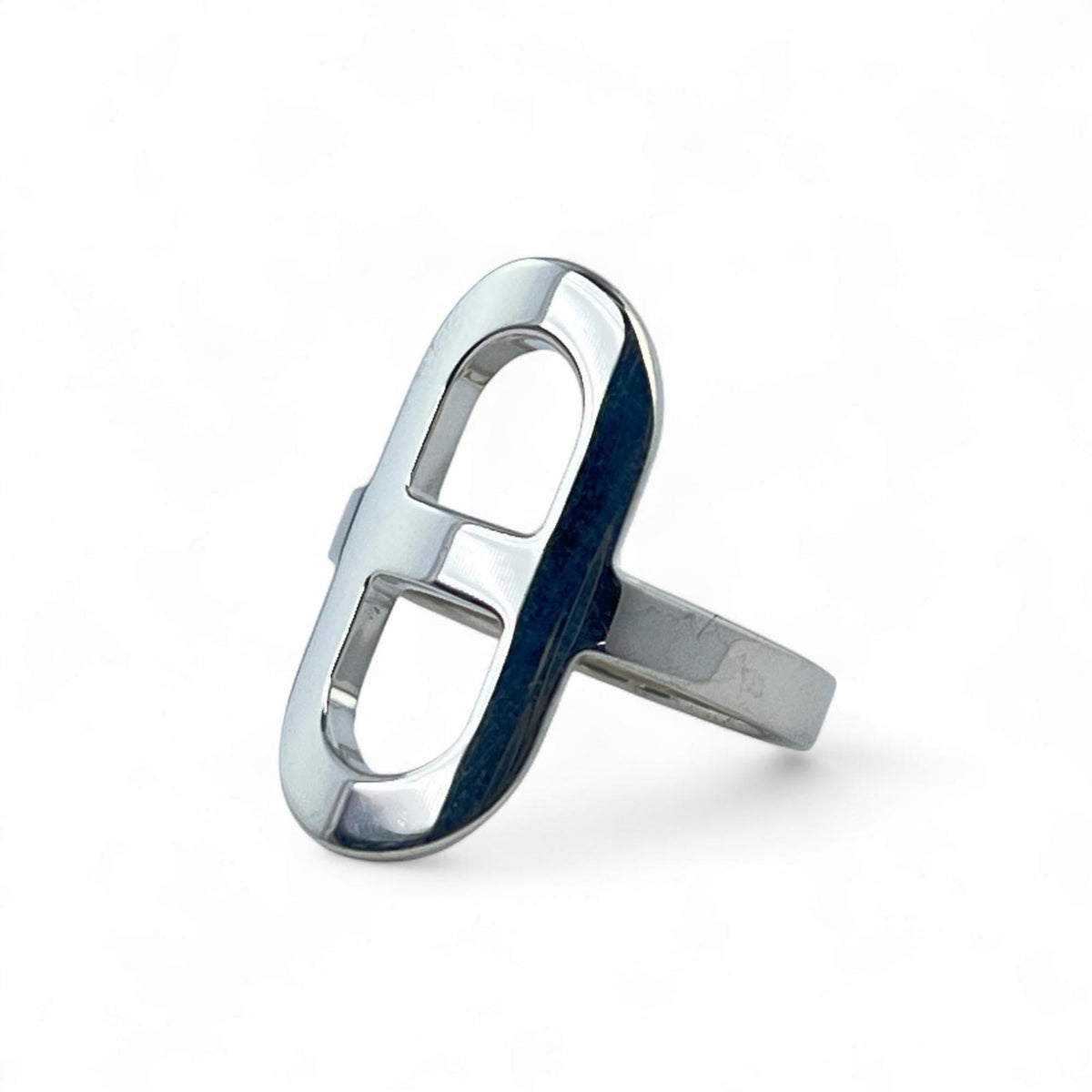 Hermes Silver Band Ring (Pre-Owned)