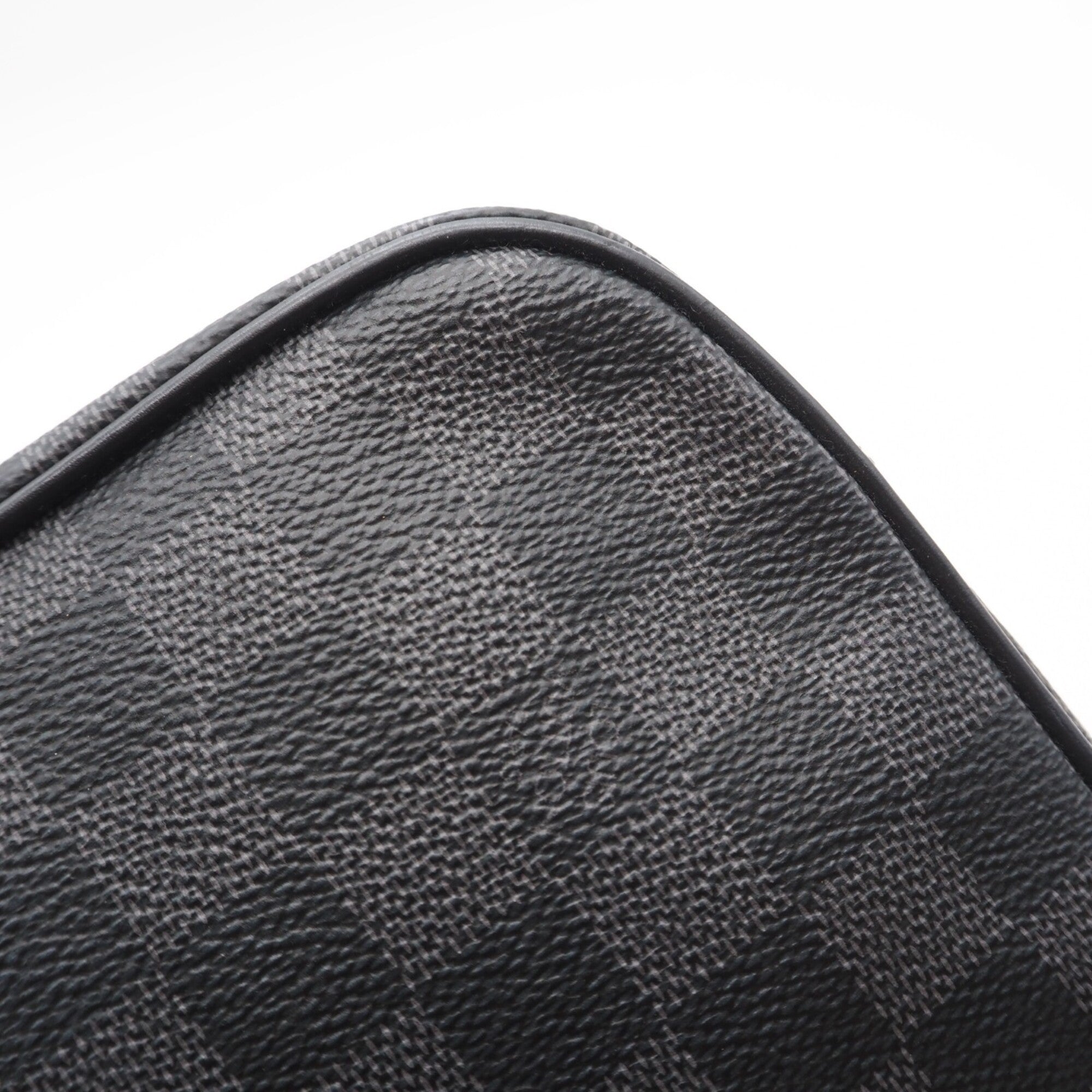 Louis Vuitton Black Gray Coated Canvas Leather Clutch Bag (Pre-Owned)
