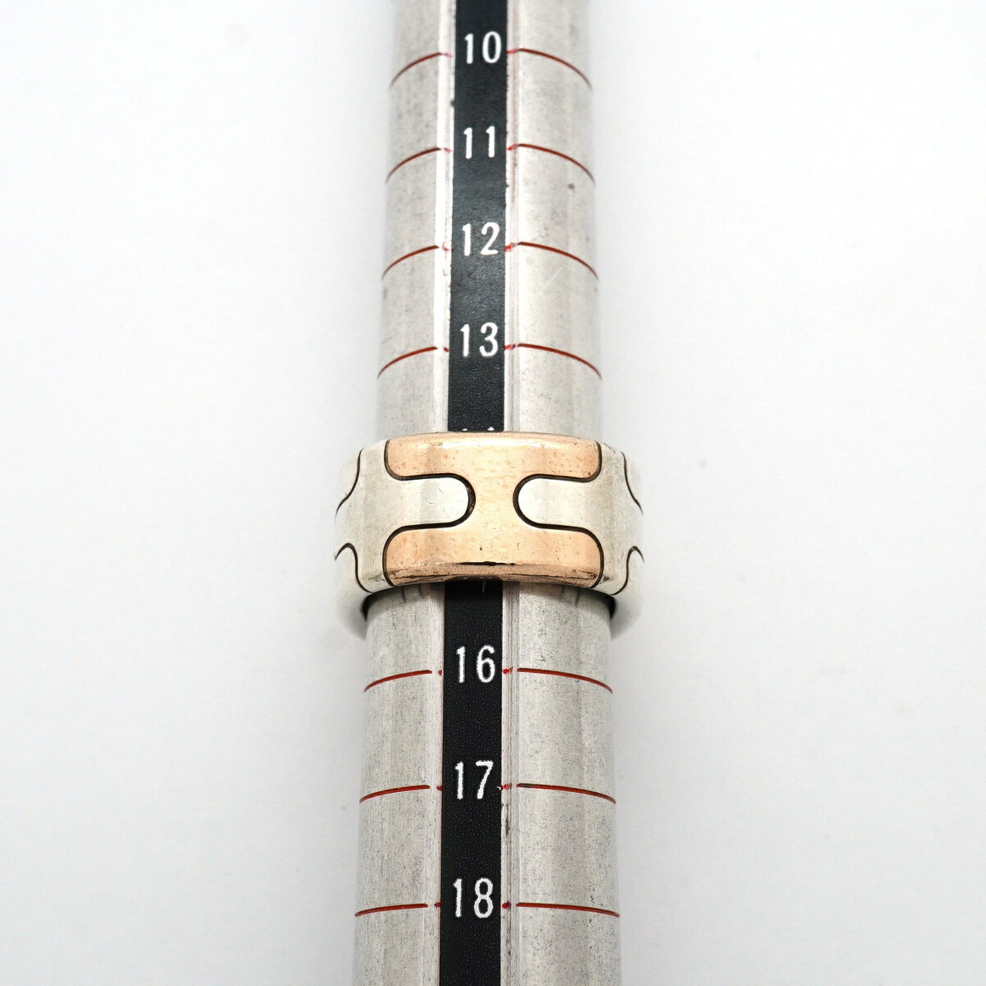 Hermes Bronze Silver 925 Band Ring (Pre-Owned)