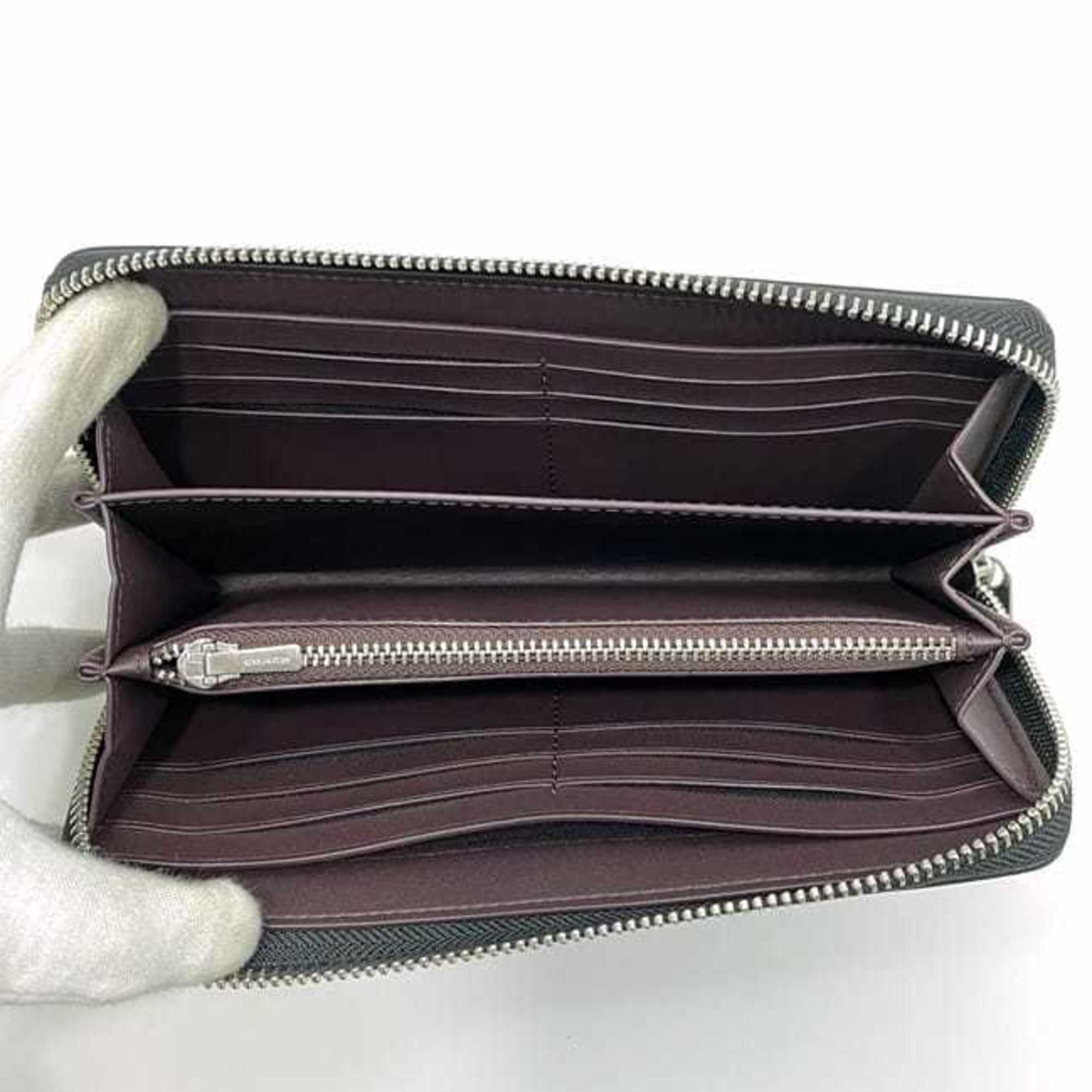 Coach Black Leather Long Wallet (Bi-Fold) (Pre-Owned)
